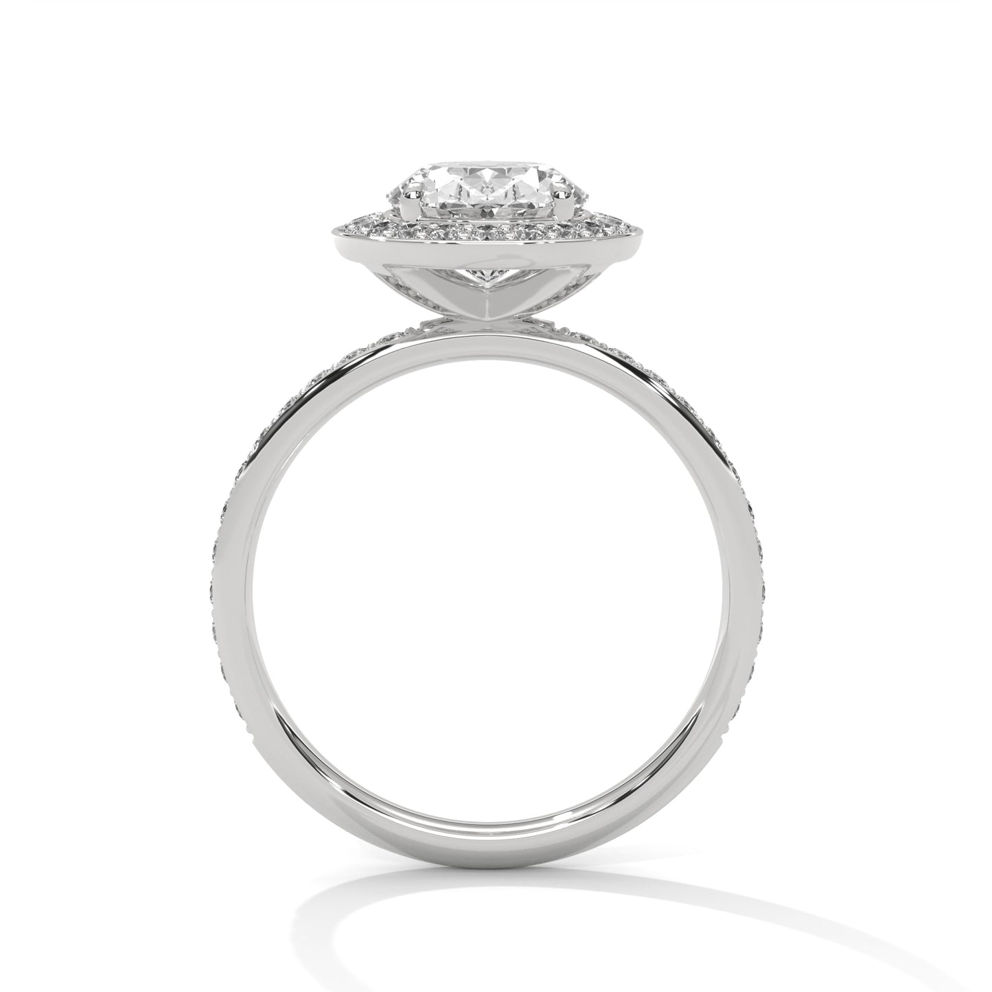 Oval Cut Classic Halo Engagement Ring For Women in 2 Carat Lab Diamond