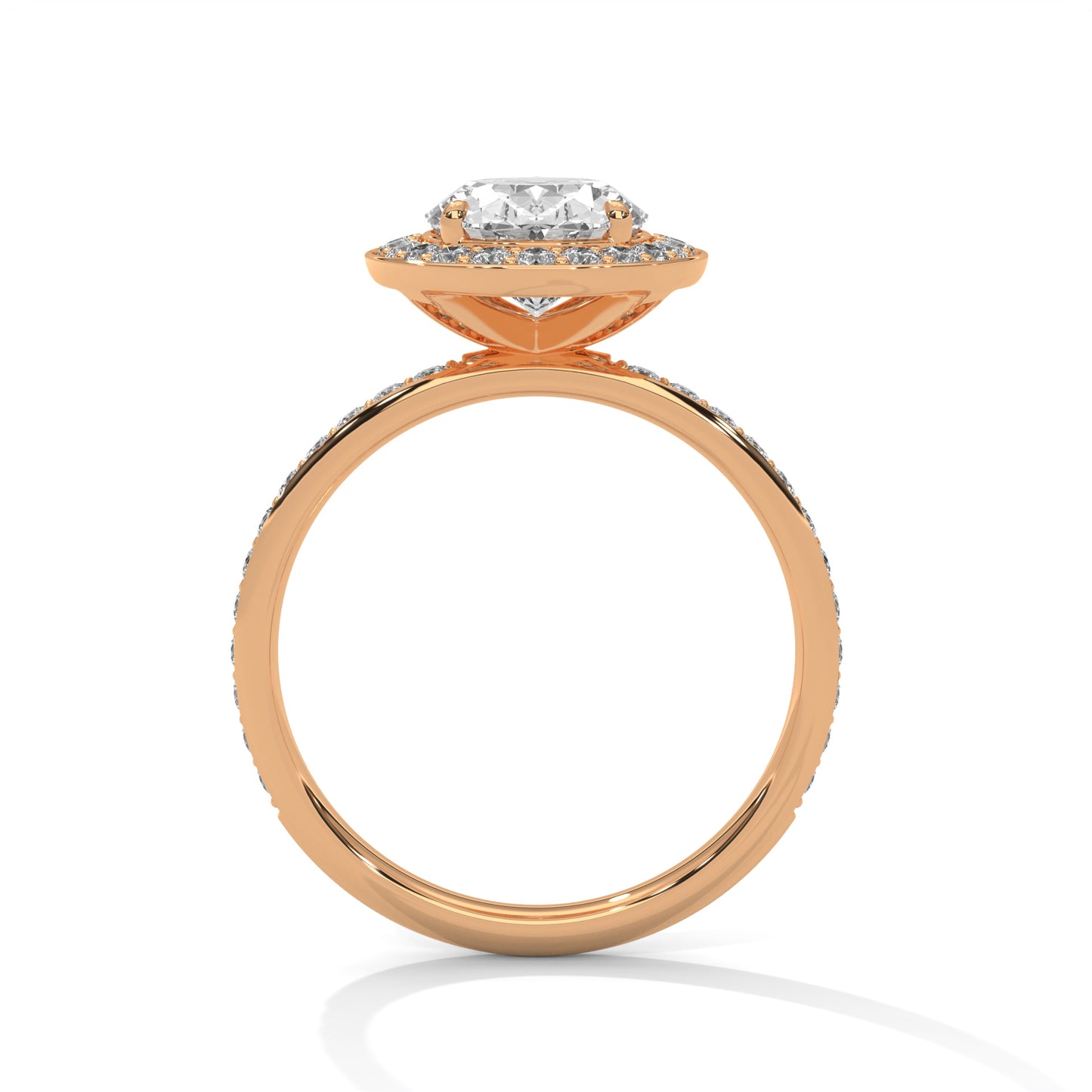 Oval Cut Classic Halo Engagement Ring For Women in 2 Carat Lab Diamond