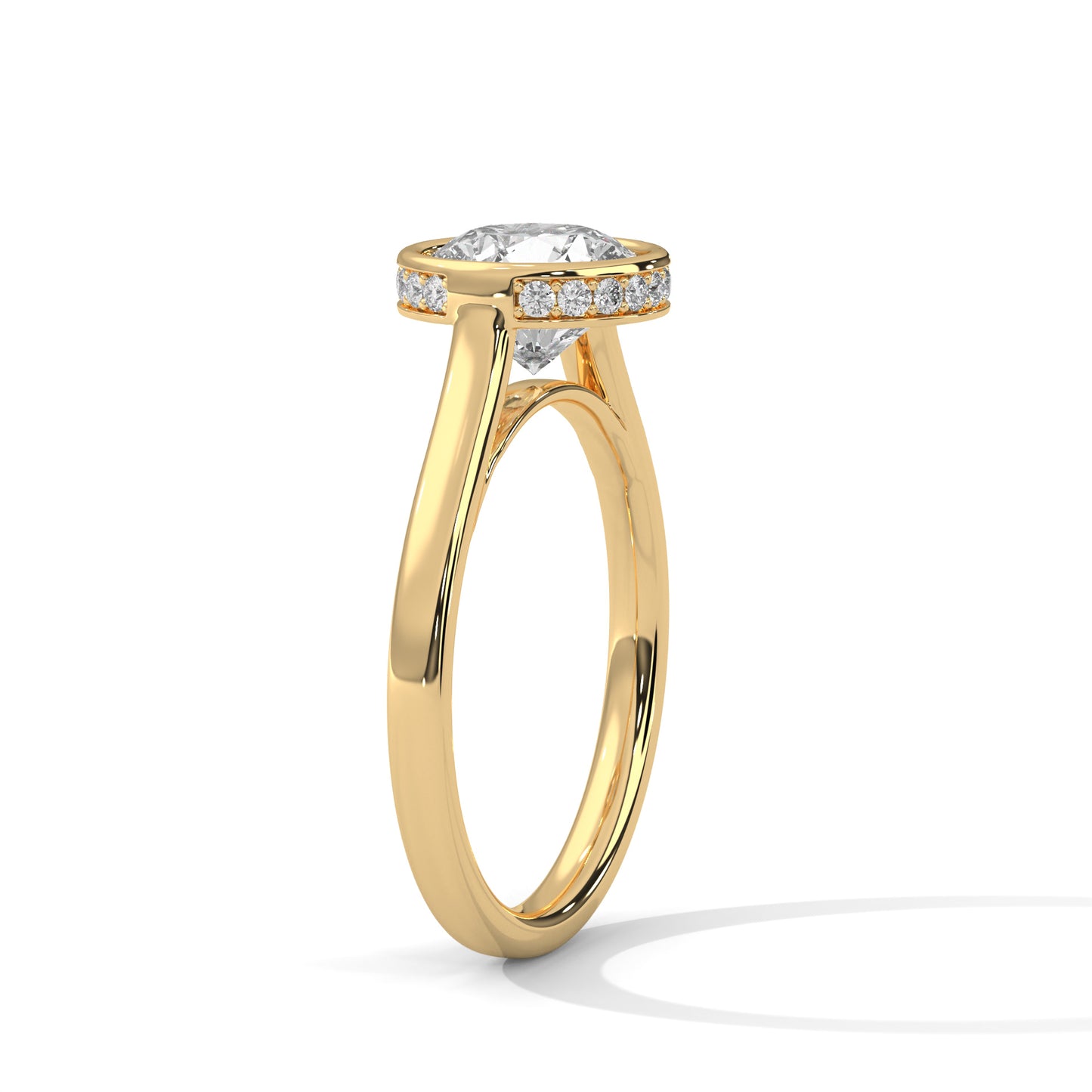 Cathedral Circlet 2 Carat Round Solitaire Lab Diamond Engagement Ring