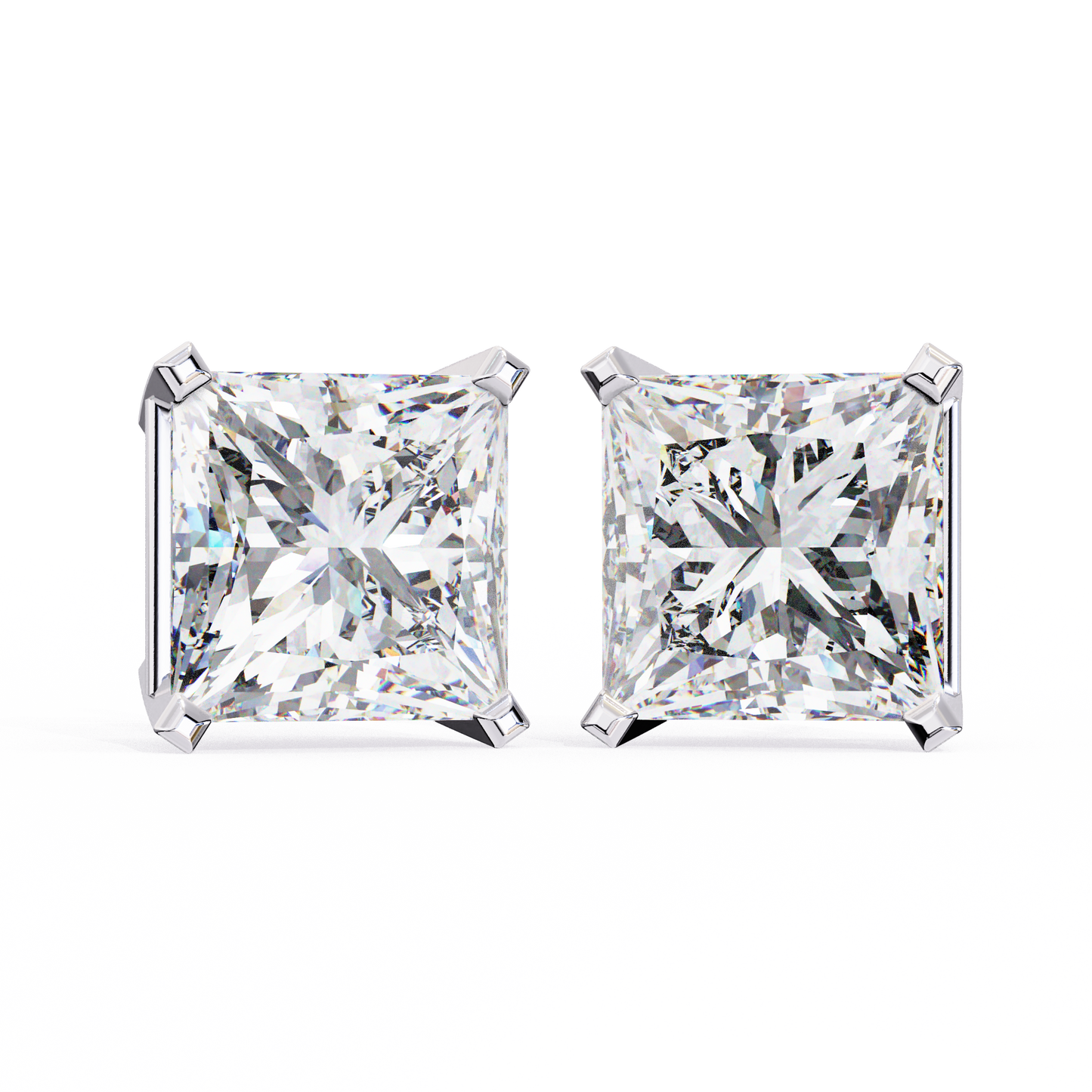 1.5 Carat Princess Cut Lab Diamonds Stud Earrings For Women