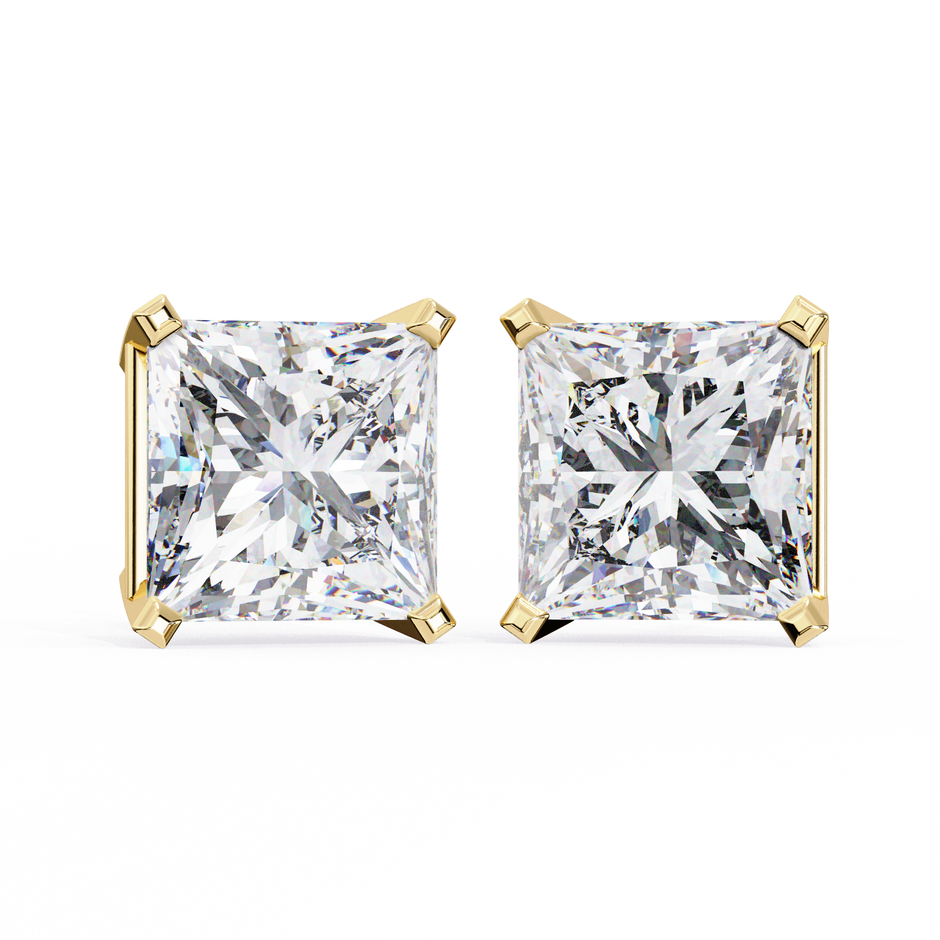 1.5 Carat Princess Cut Lab Diamonds Stud Earrings For Women