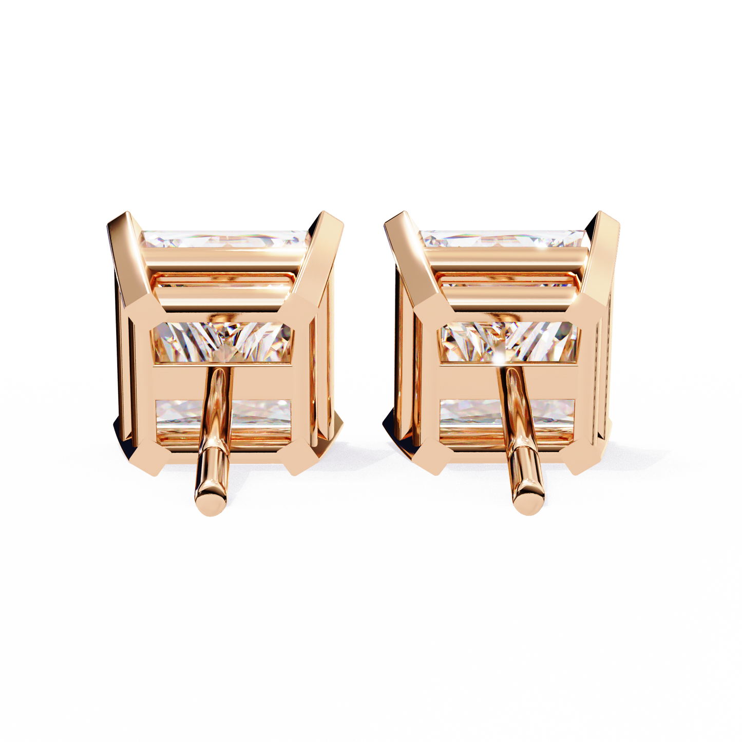 1.5 Carat Princess Cut Lab Diamonds Stud Earrings For Women