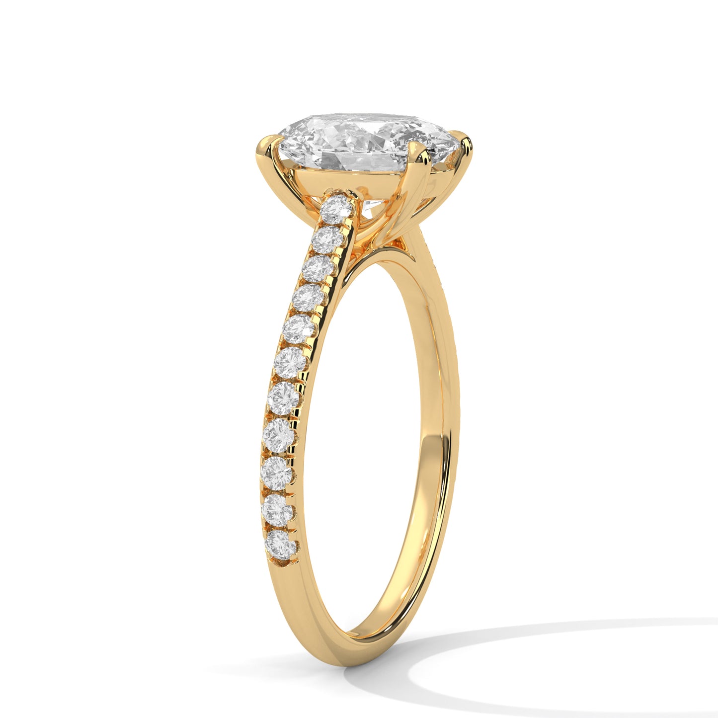 2 Carat Oval Shape Sparkling Lab Diamond Engagement Ring For Women