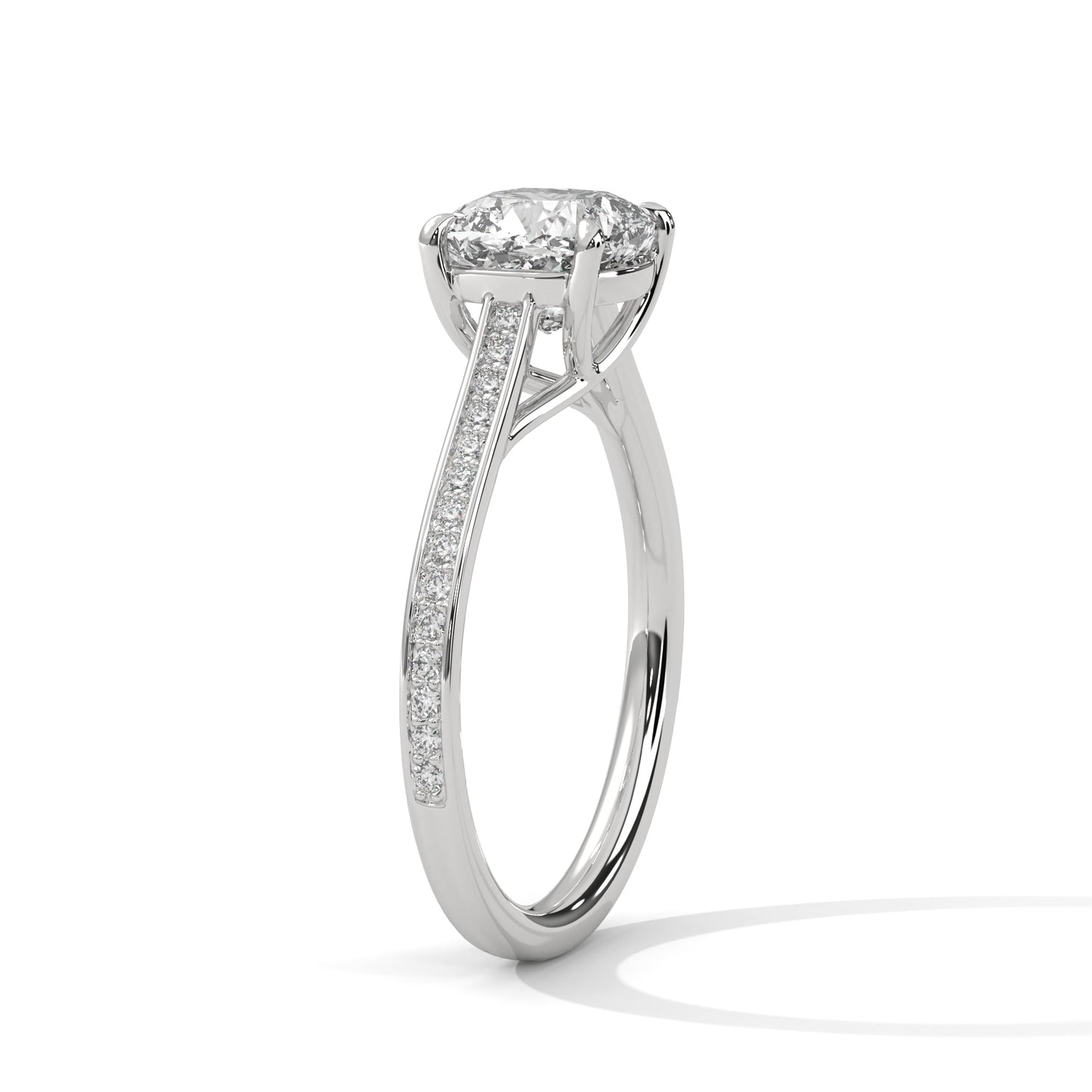 Seductive 2 Carat Cushion Solitaire Lab Diamond Ring