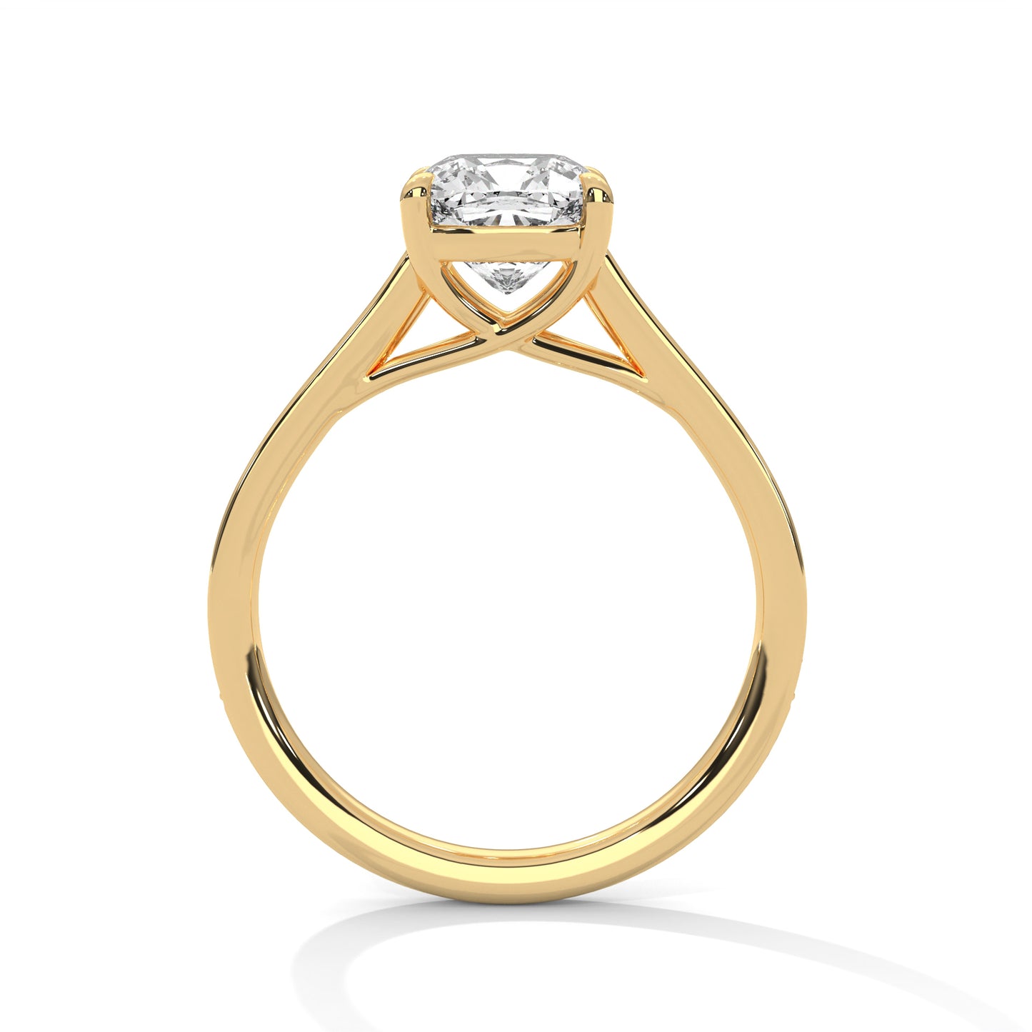 Seductive 2 Carat Cushion Solitaire Lab Diamond Ring