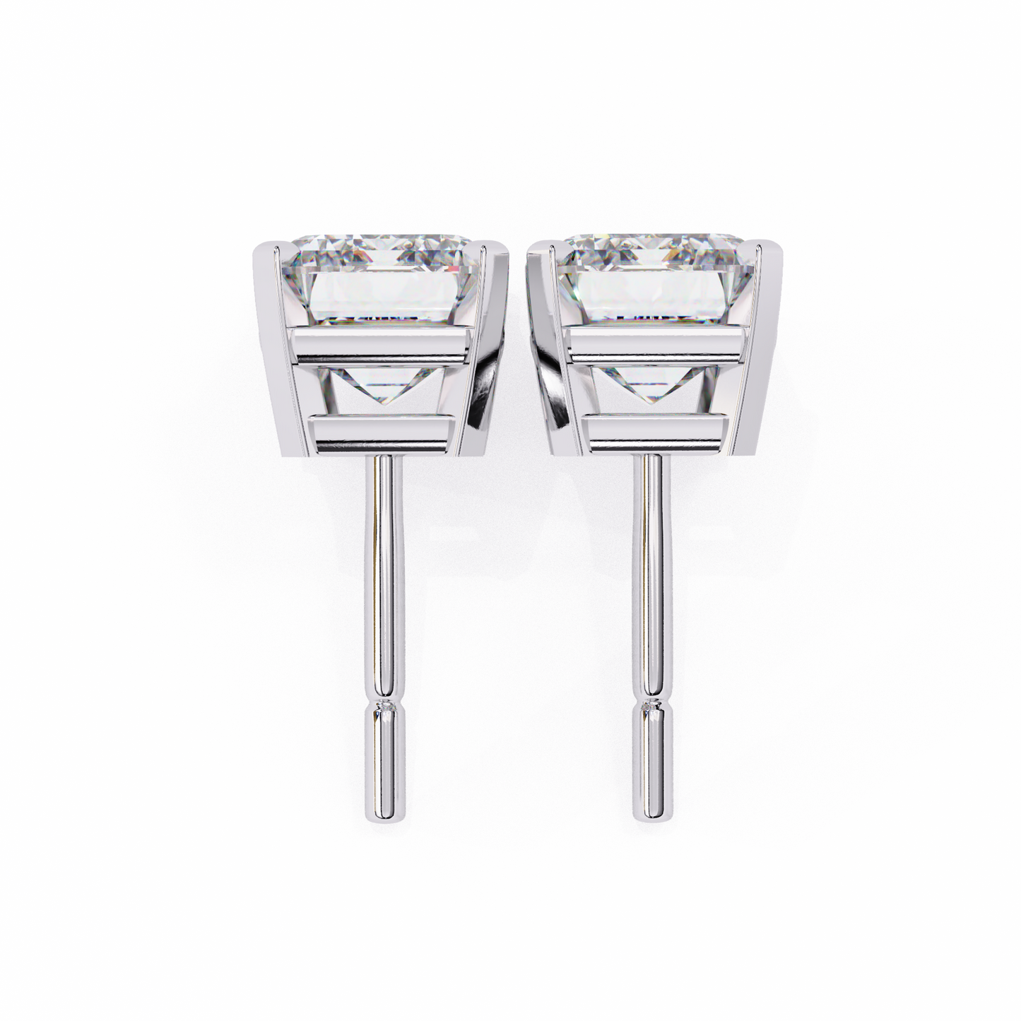 1.2 Carat Emerald Shape Lab Diamonds Stud Earrings For Women