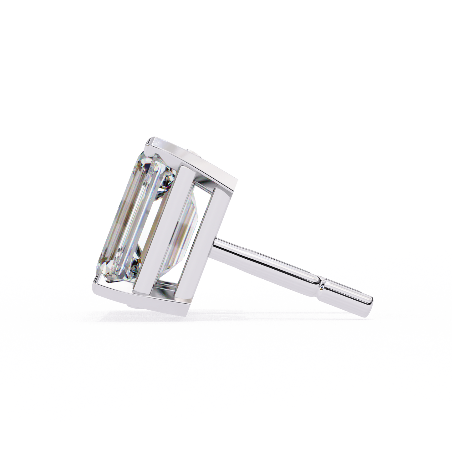 1.2 Carat Emerald Shape Lab Diamonds Stud Earrings For Women