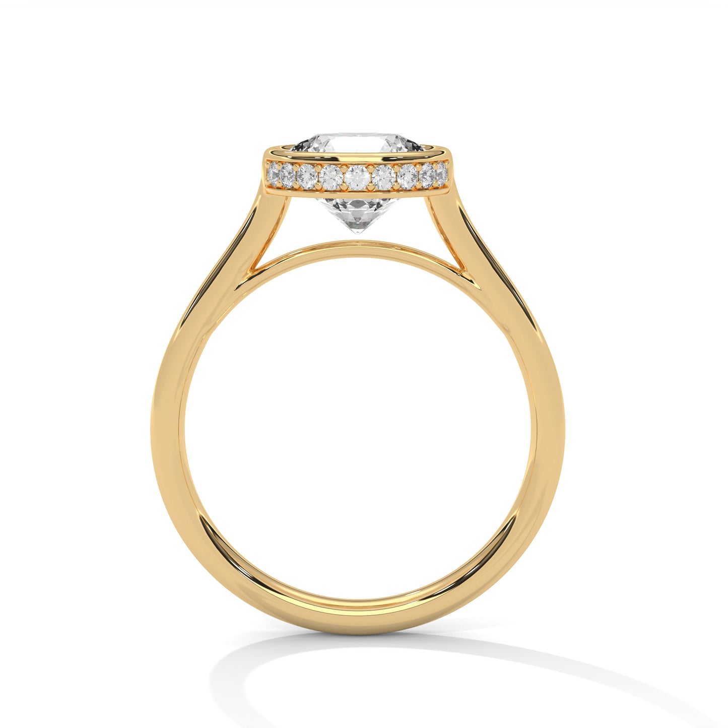 Cathedral Circlet 2 Carat Round Solitaire Lab Diamond Engagement Ring