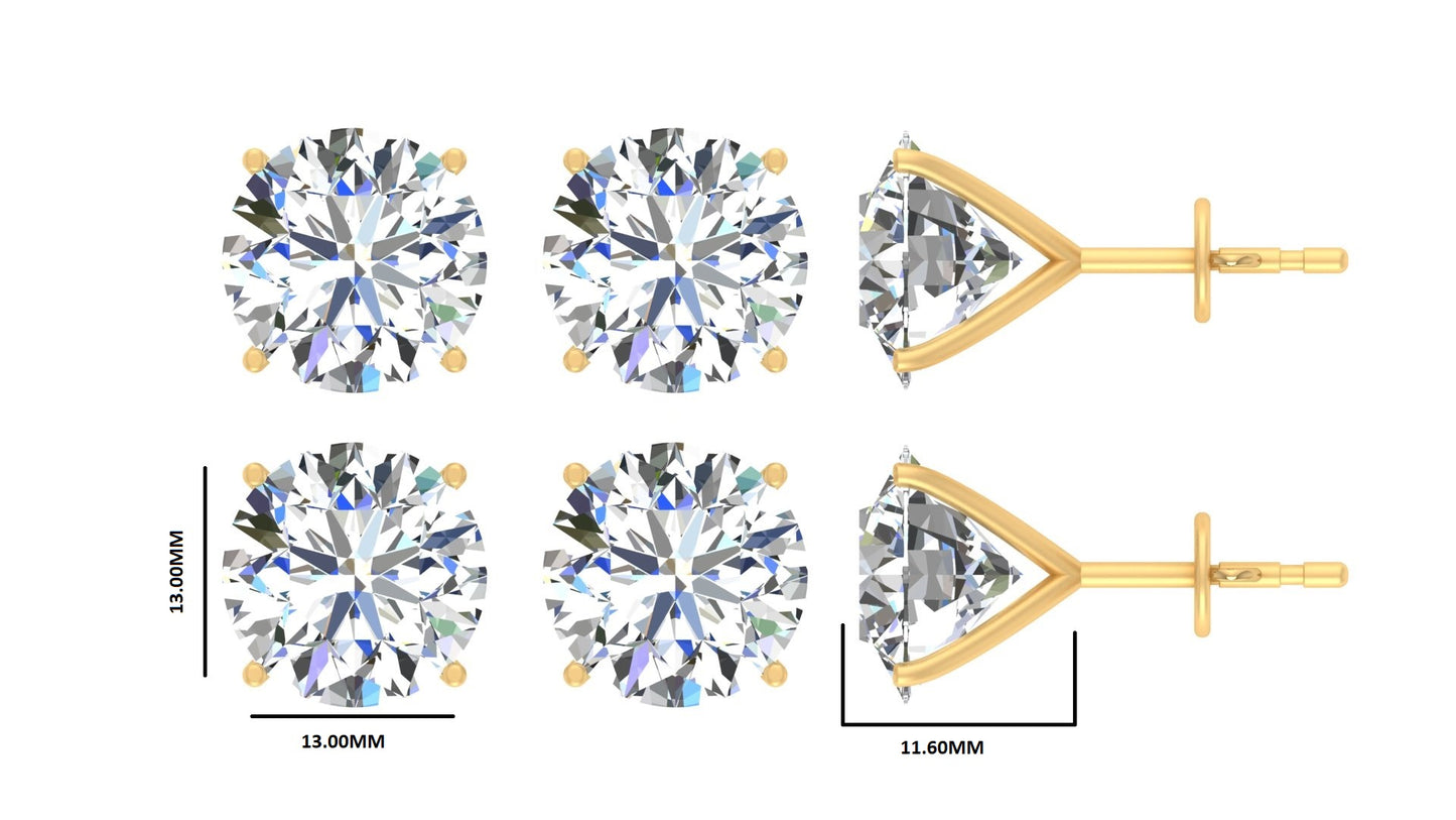 Classic Blissful Solitaire Lab Diamond Martini Studs Earrings