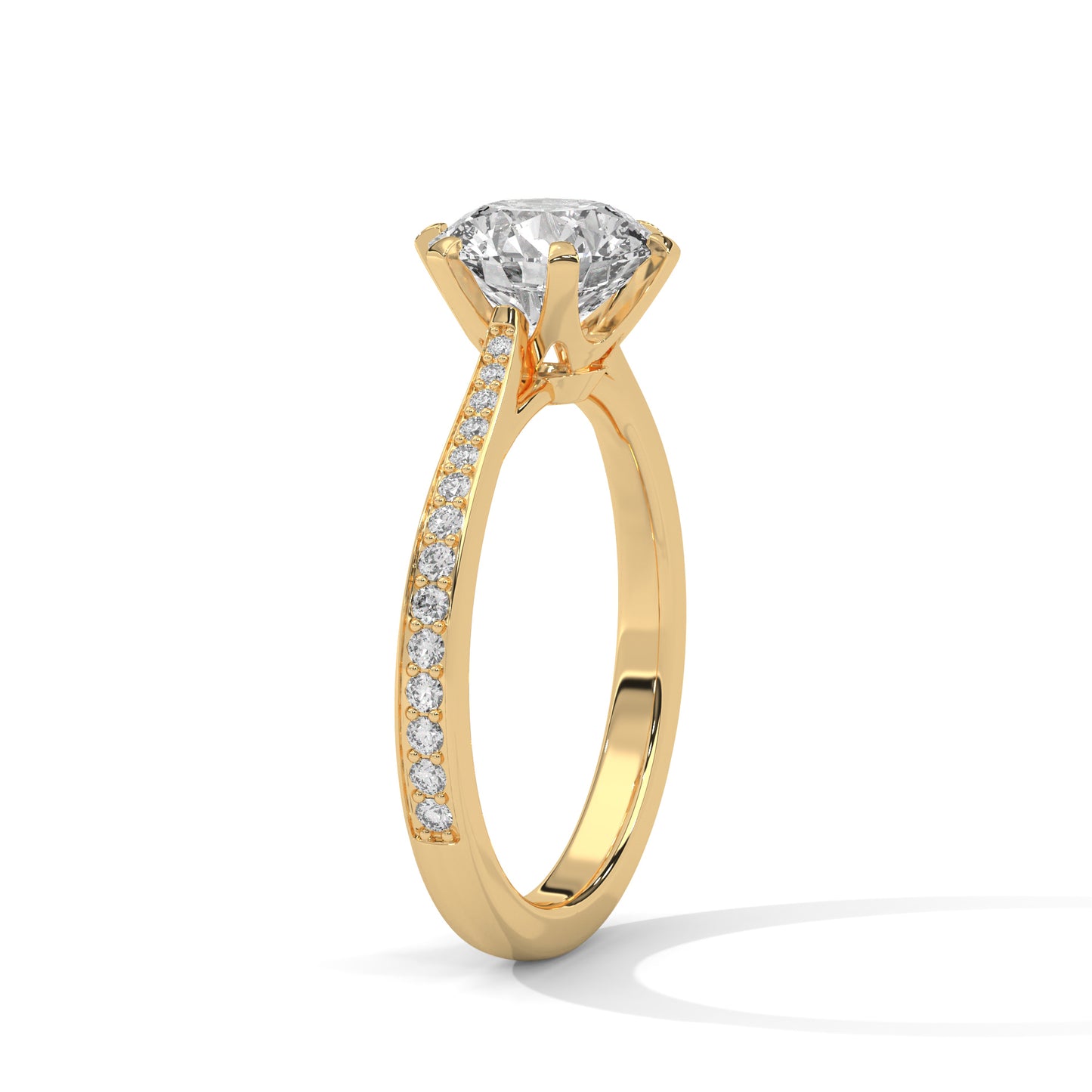 Minimalist Diamond Engagement Ring in 2 Carat Round Lab Diamond