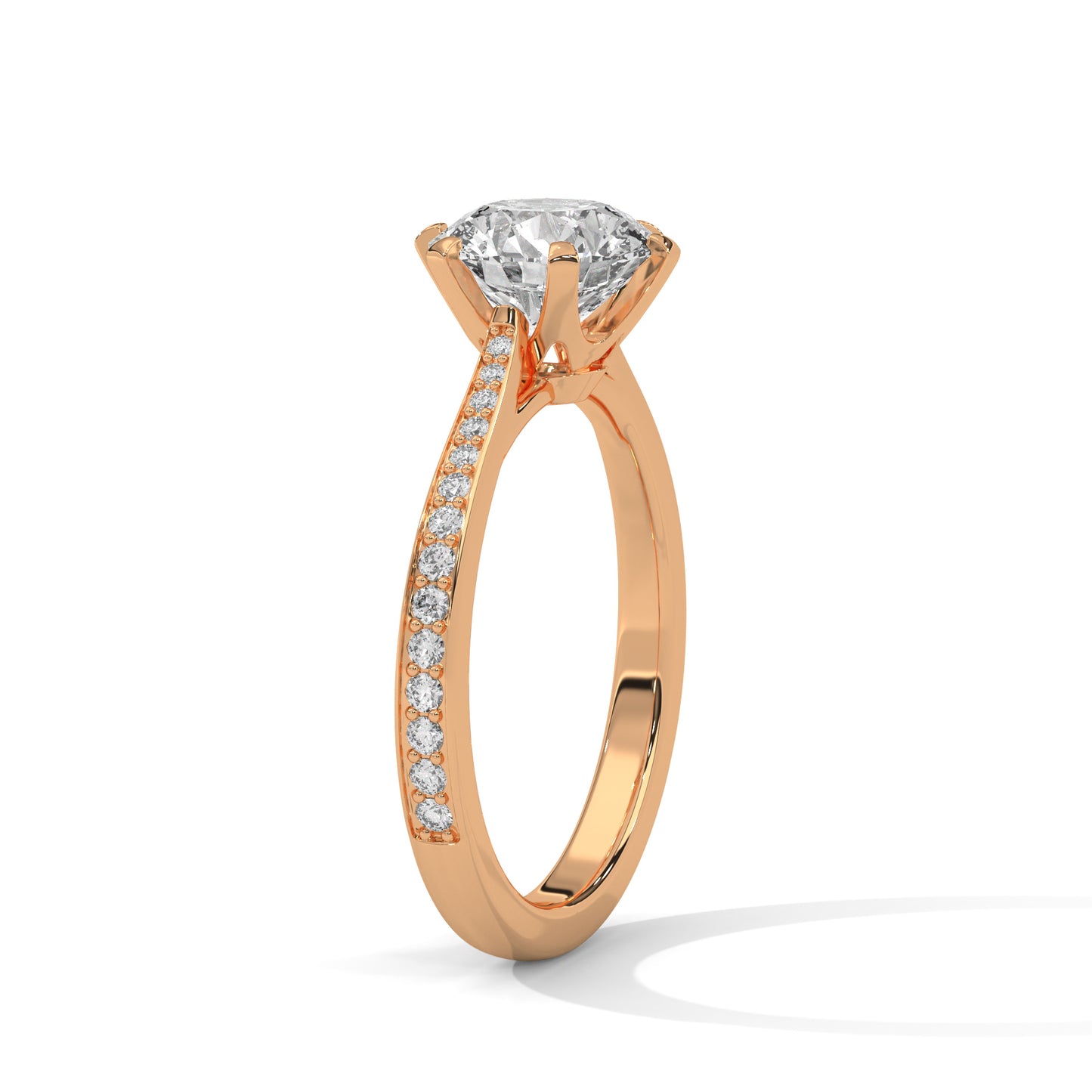 Minimalist Diamond Engagement Ring in 2 Carat Round Lab Diamond