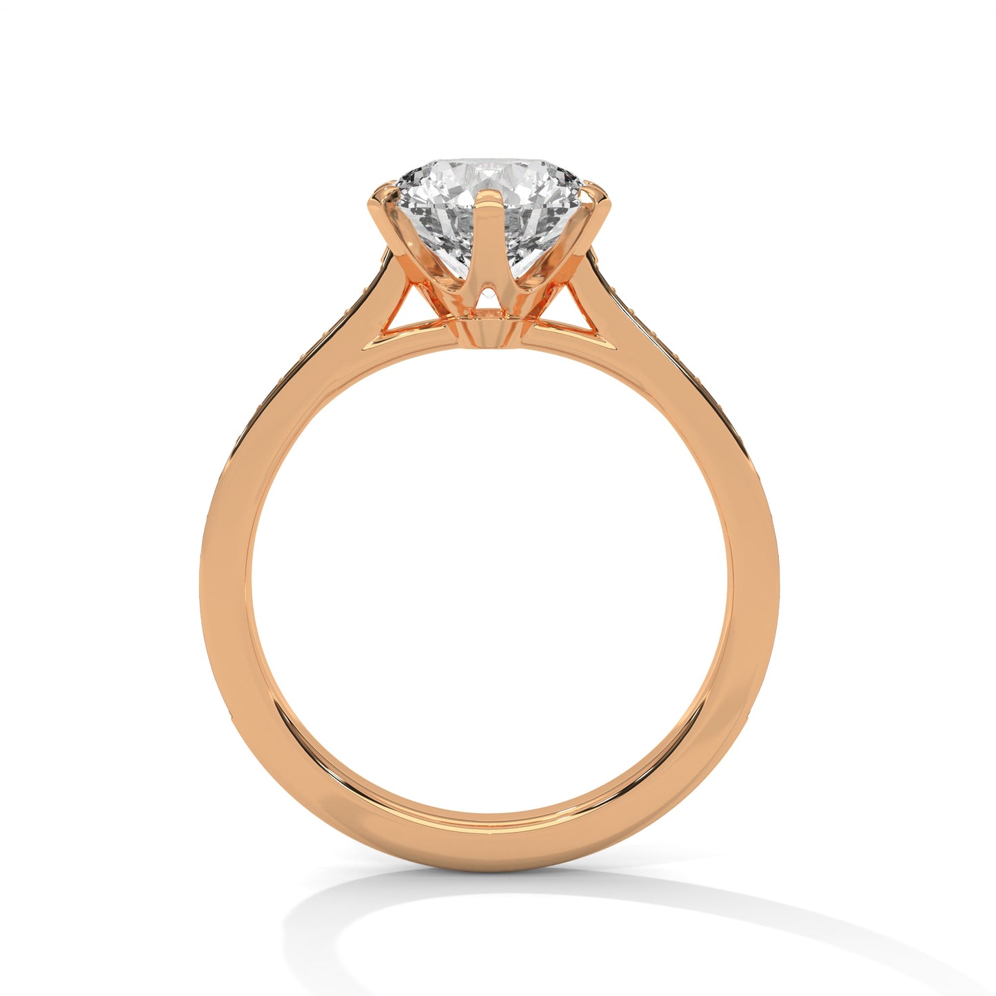 Minimalist Diamond Engagement Ring in 2 Carat Round Lab Diamond