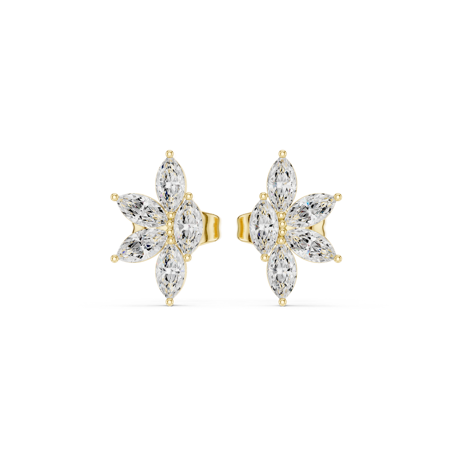 Four Petals Super Sparkling Lab Diamond Earrings