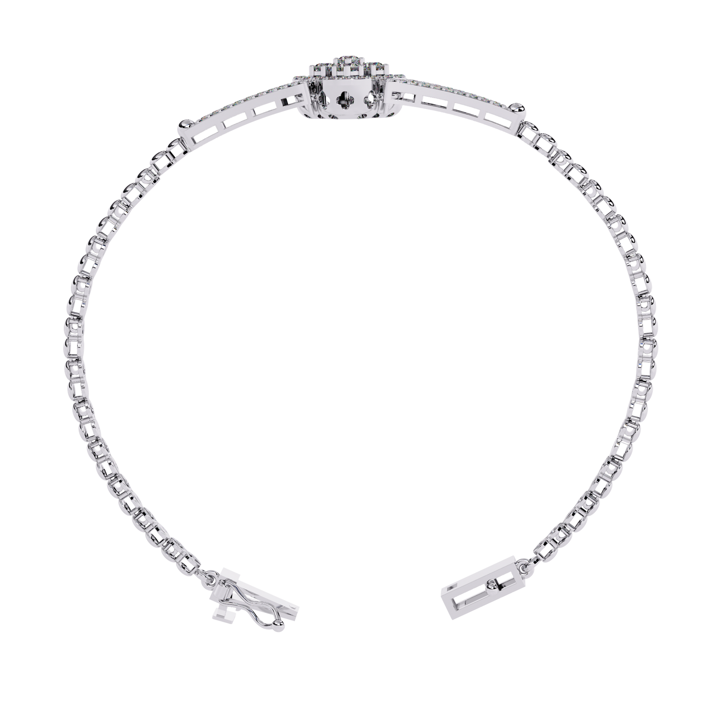Dazzling Bloom Lab Diamond Bracelet – Luxe Floral Tennis Style for Women