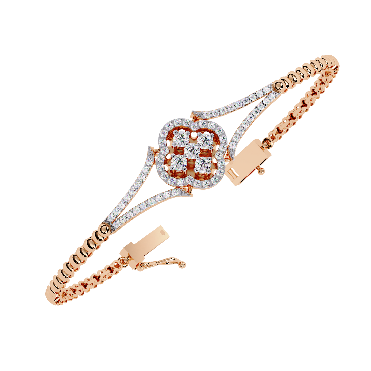Dazzling Bloom Lab Diamond Bracelet – Luxe Floral Tennis Style for Women