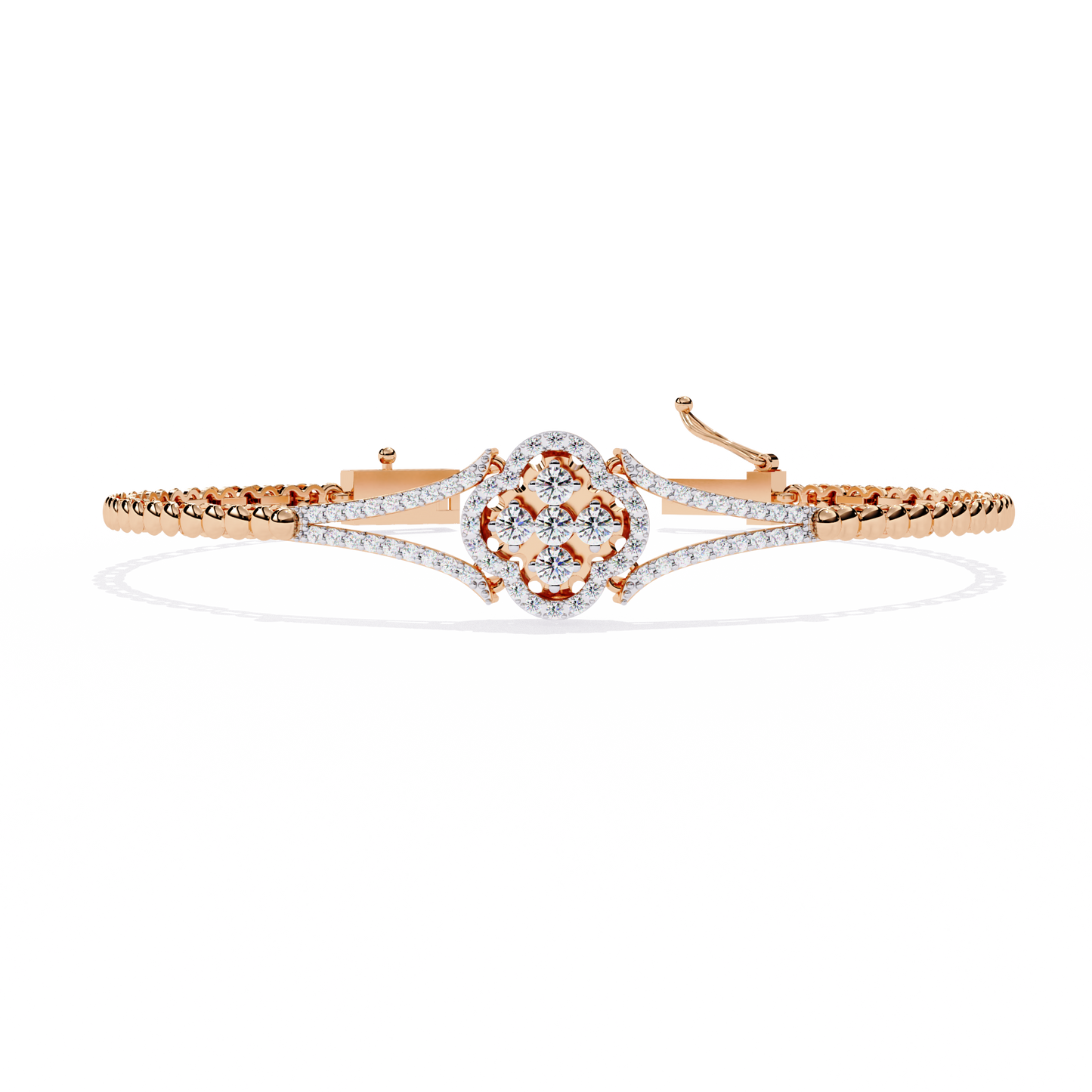 Dazzling Bloom Lab Diamond Bracelet – Luxe Floral Tennis Style for Women