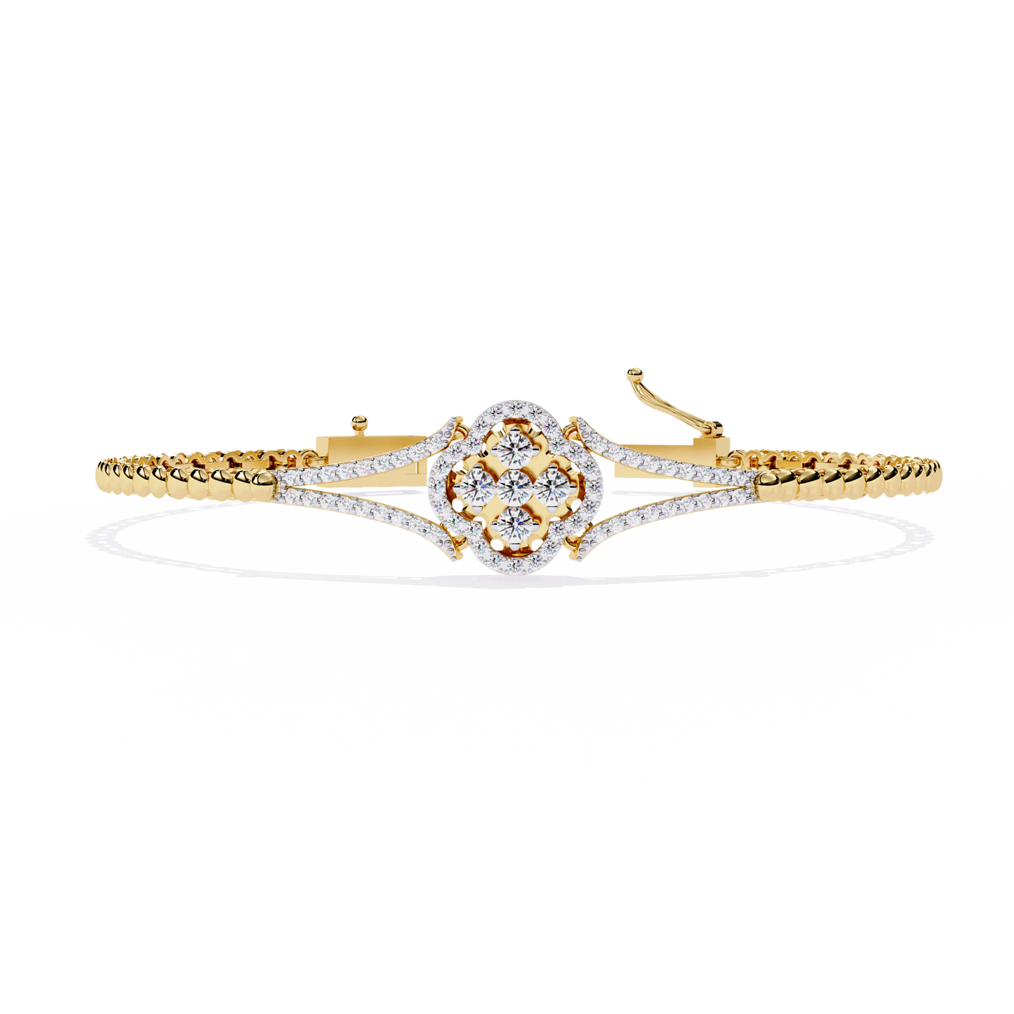 Dazzling Bloom Lab Diamond Bracelet – Luxe Floral Tennis Style for Women