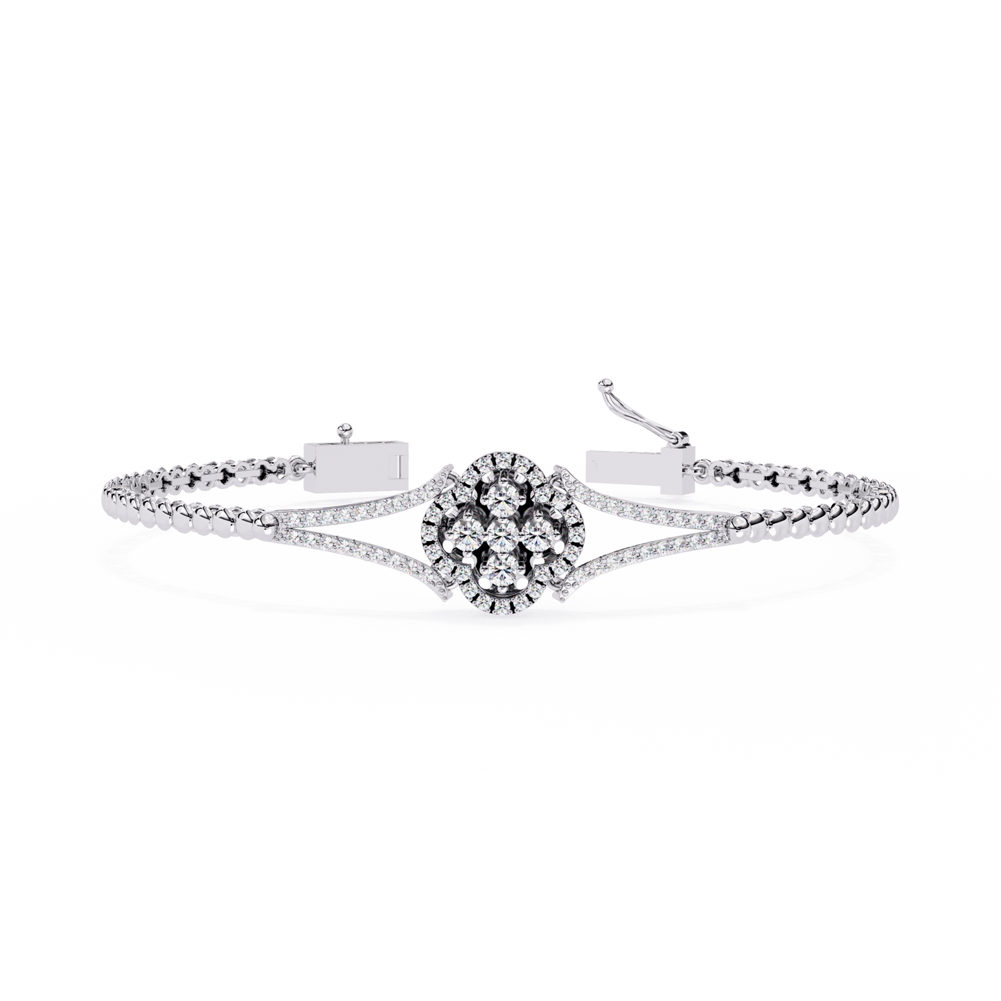 Dazzling Bloom Lab Diamond Bracelet – Luxe Floral Tennis Style for Women