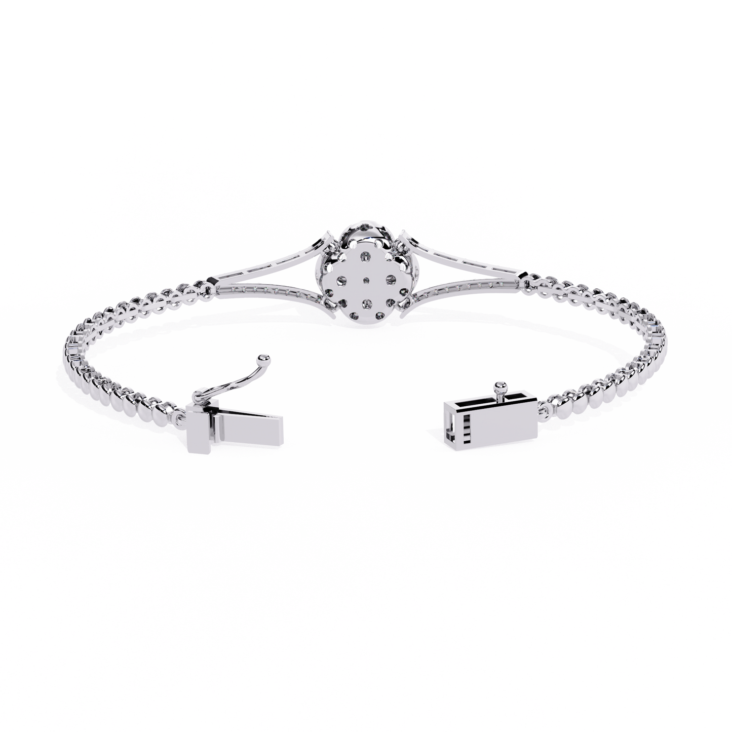Dazzling Bloom Lab Diamond Bracelet – Luxe Floral Tennis Style for Women