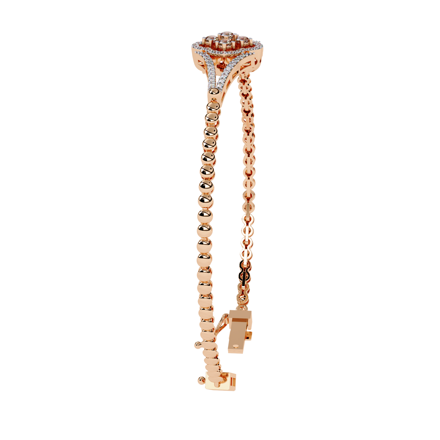 Dazzling Bloom Lab Diamond Bracelet – Luxe Floral Tennis Style for Women