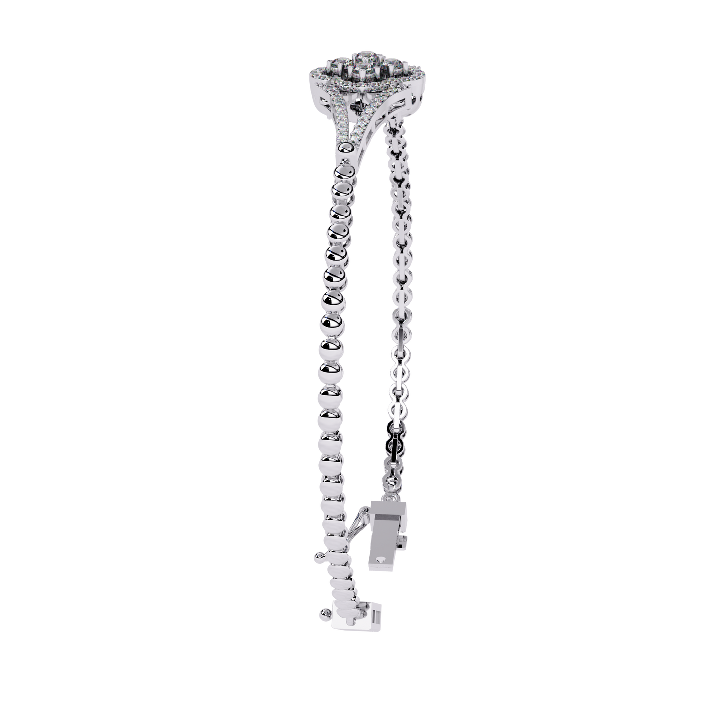 Dazzling Bloom Lab Diamond Bracelet – Luxe Floral Tennis Style for Women