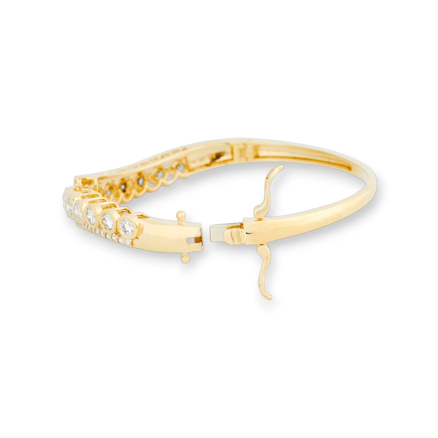 3.7 Carat Brilliant Round Lab Grown Diamond Chain Bracelet in Gold For Women