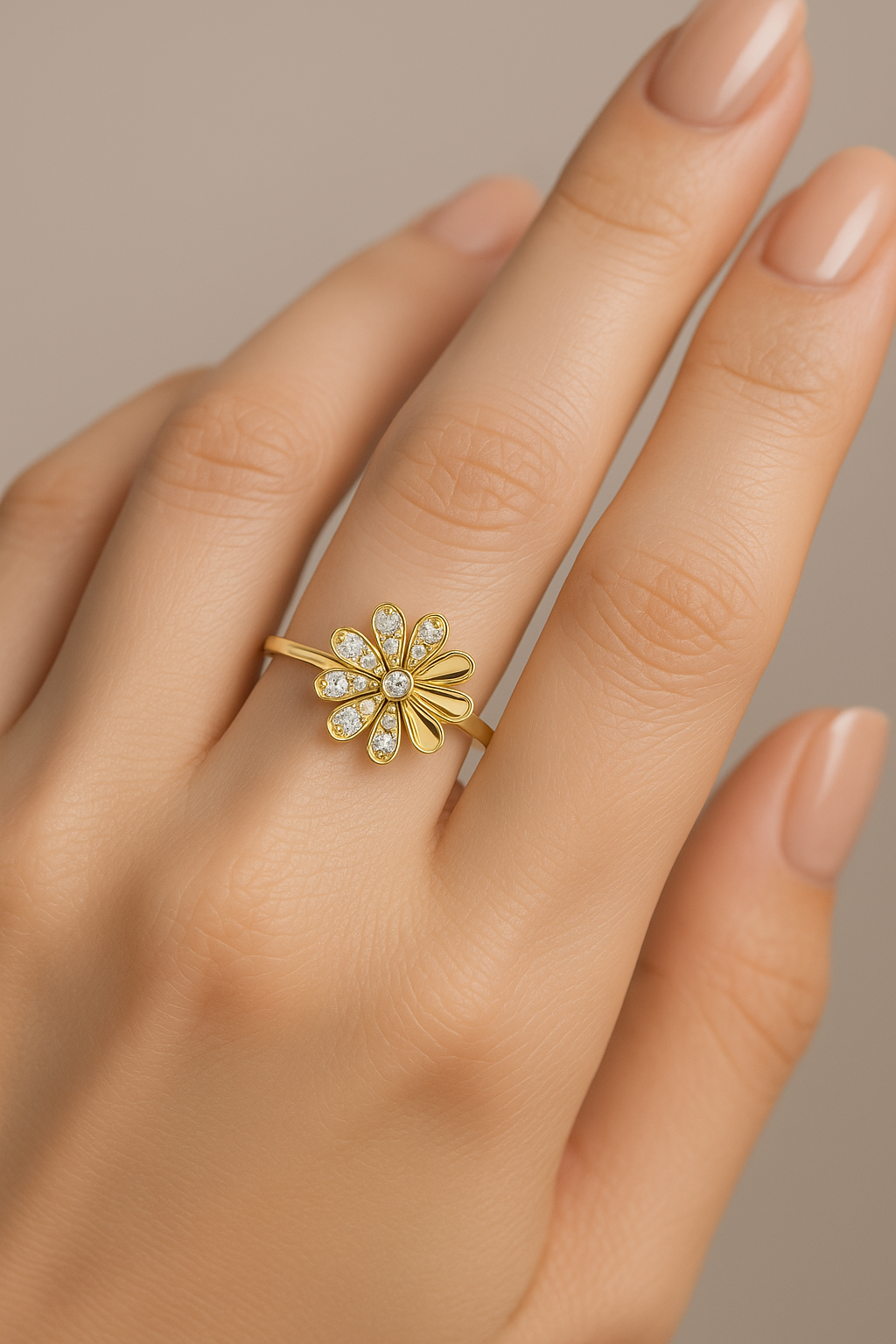Eye Catchy Floral Shape Lab Created Diamond Ring For Women