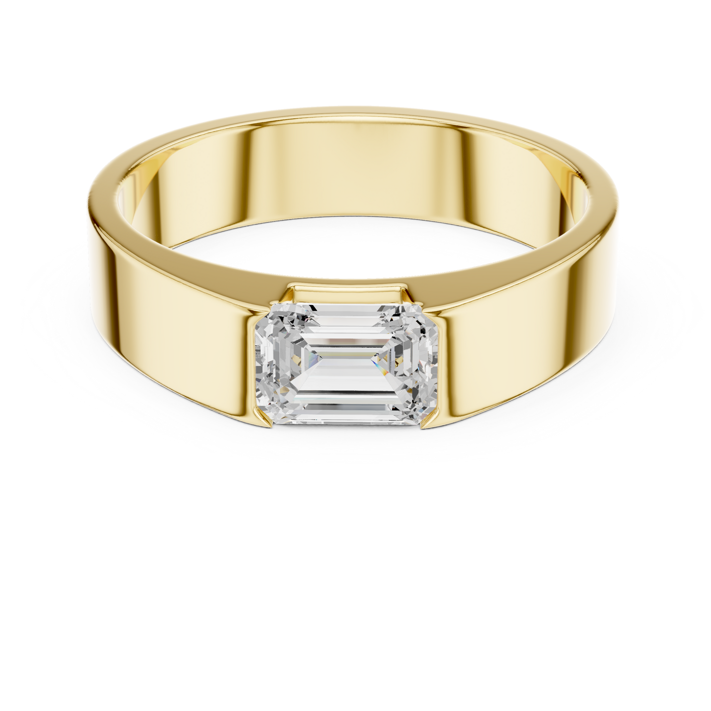 Resolute Virtue Emerald Cut 1 Carat Lab Diamond Ring for Men