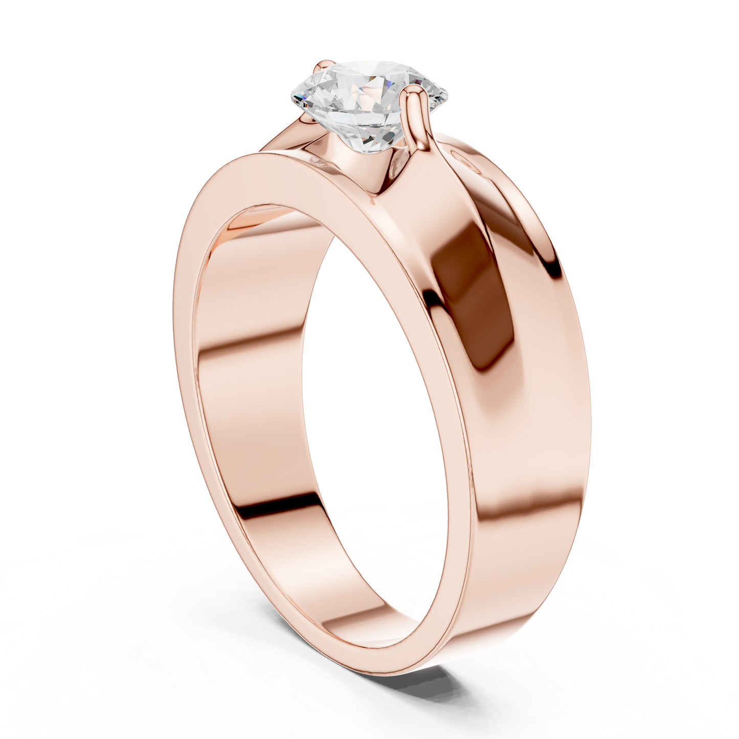 Fearless Spirit - Bold Solitaire Men's Ring with 1 Carat Round Lab Diamond