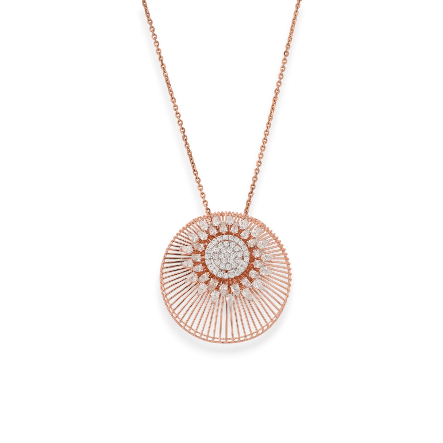 Radiant Medallion Lab Diamond Necklace Set with Earrings