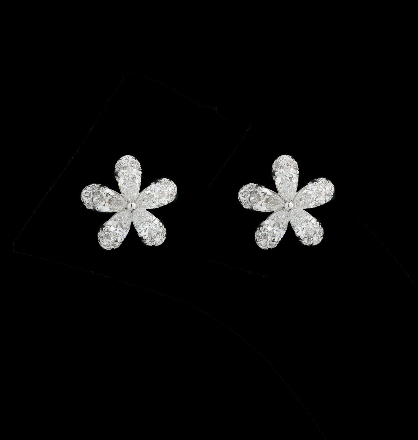 Floral Lab Diamond Stud Earrings