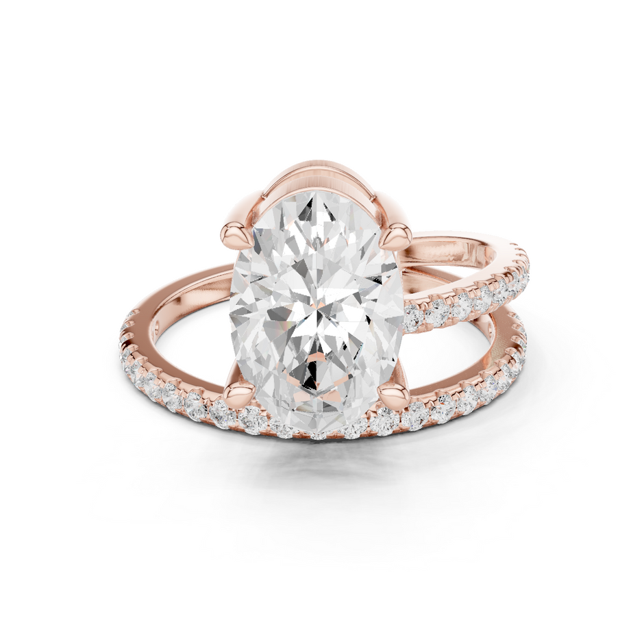 Symbol of Togetherness 3 Carat Lab Diamond Ring in Rose Gold