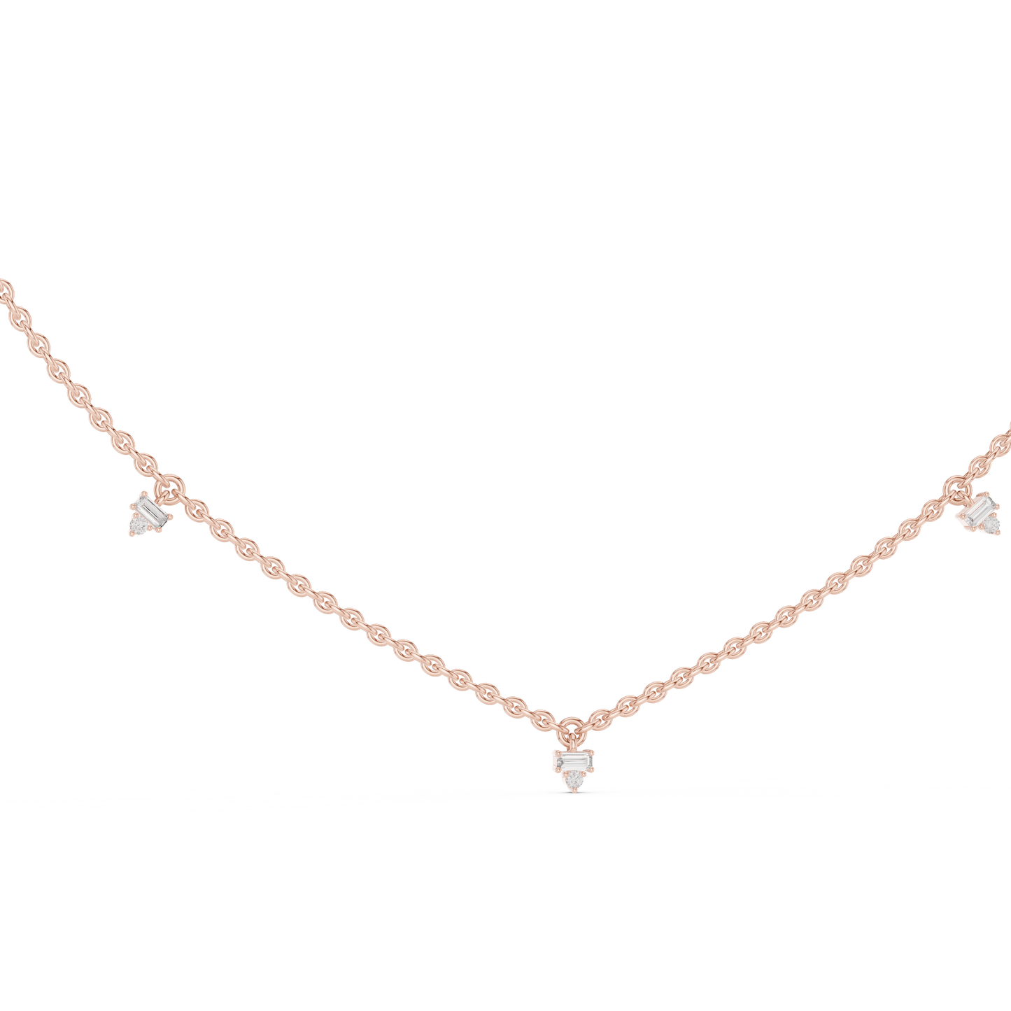Dainty Lab Diamond Line Necklace Charms For Girls