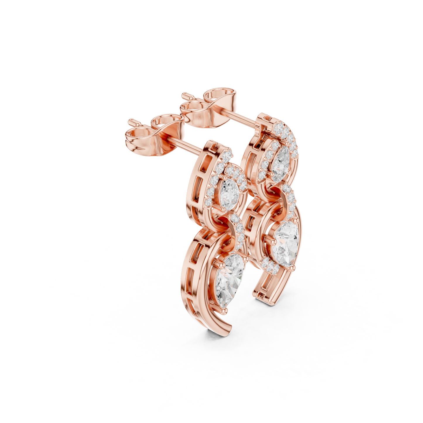 Angelic Beauty Curved Lab Diamond Earrings