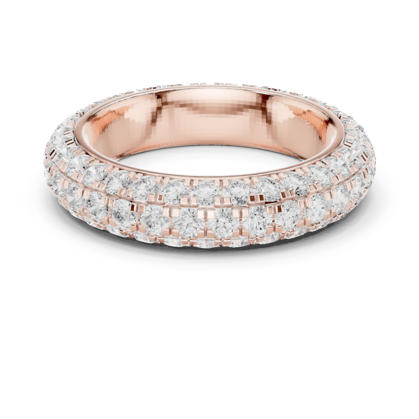 Elegant 3-Line Eternity Lab Diamond Ring