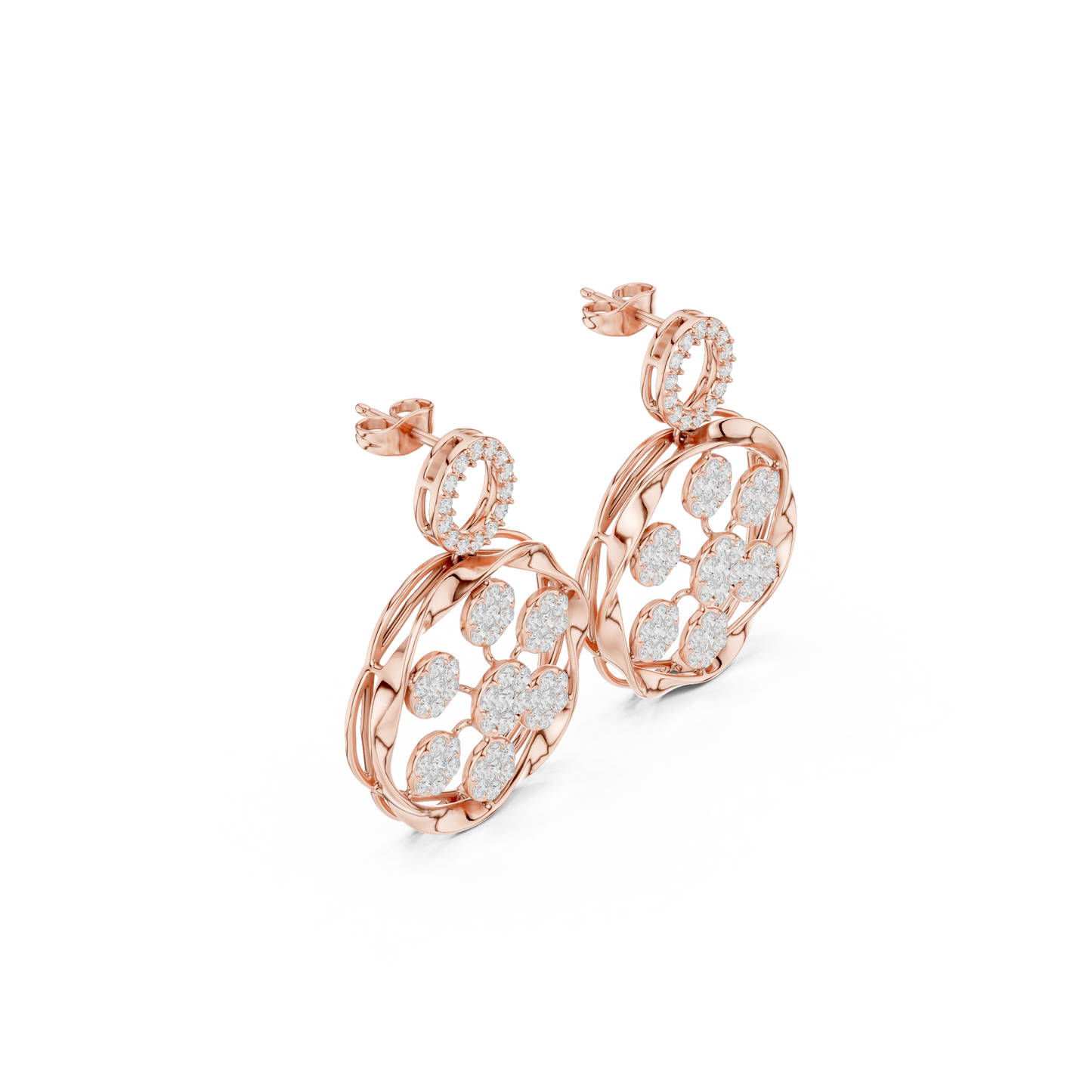 Heritage Bloom Lab Diamond Designer Earrings for Women
