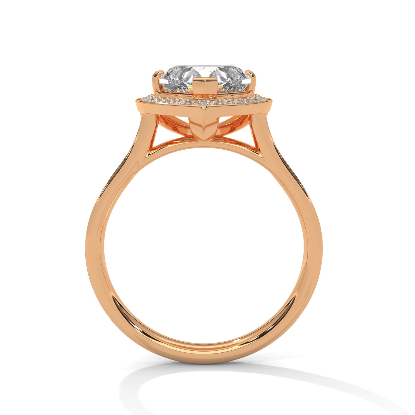 2 Carat Heart Shape Lab Grown Diamond Ring | Solitaire Halo Engagement & Anniversary Ring Gift for Women