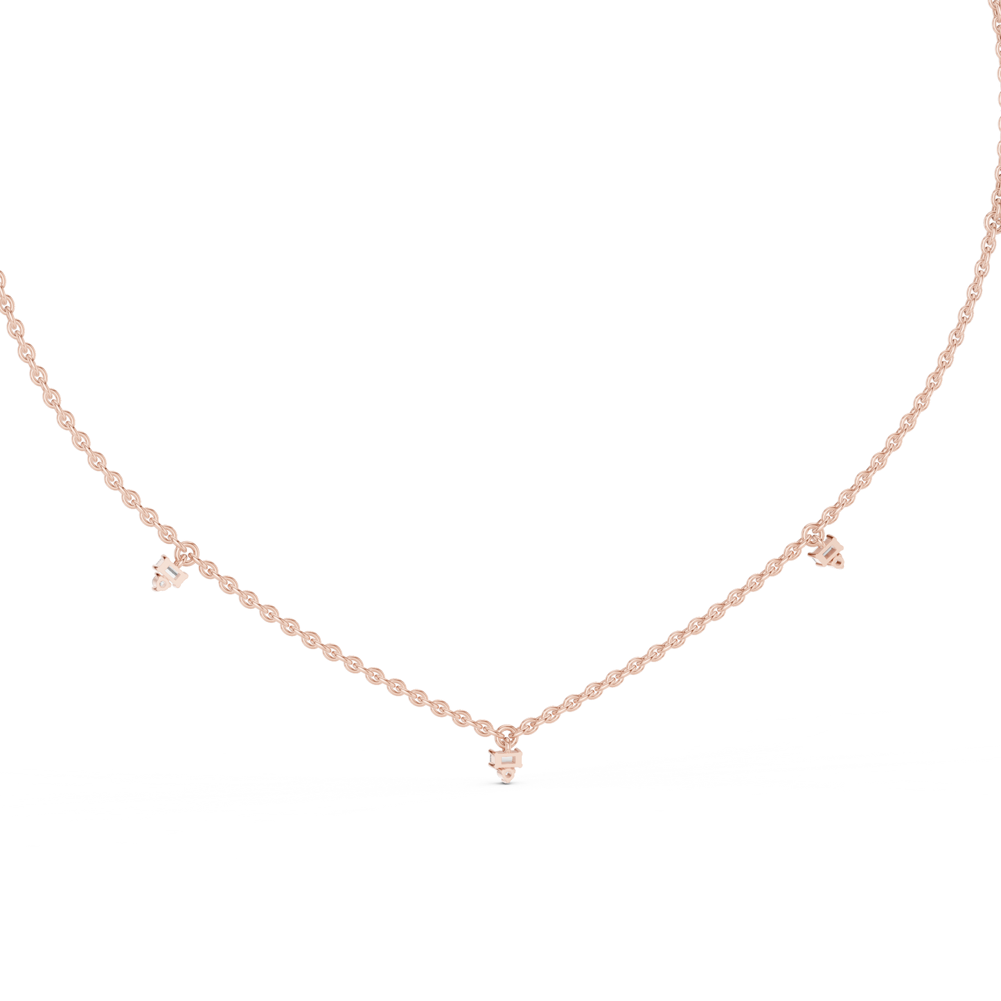 Dainty Lab Diamond Line Necklace Charms For Girls