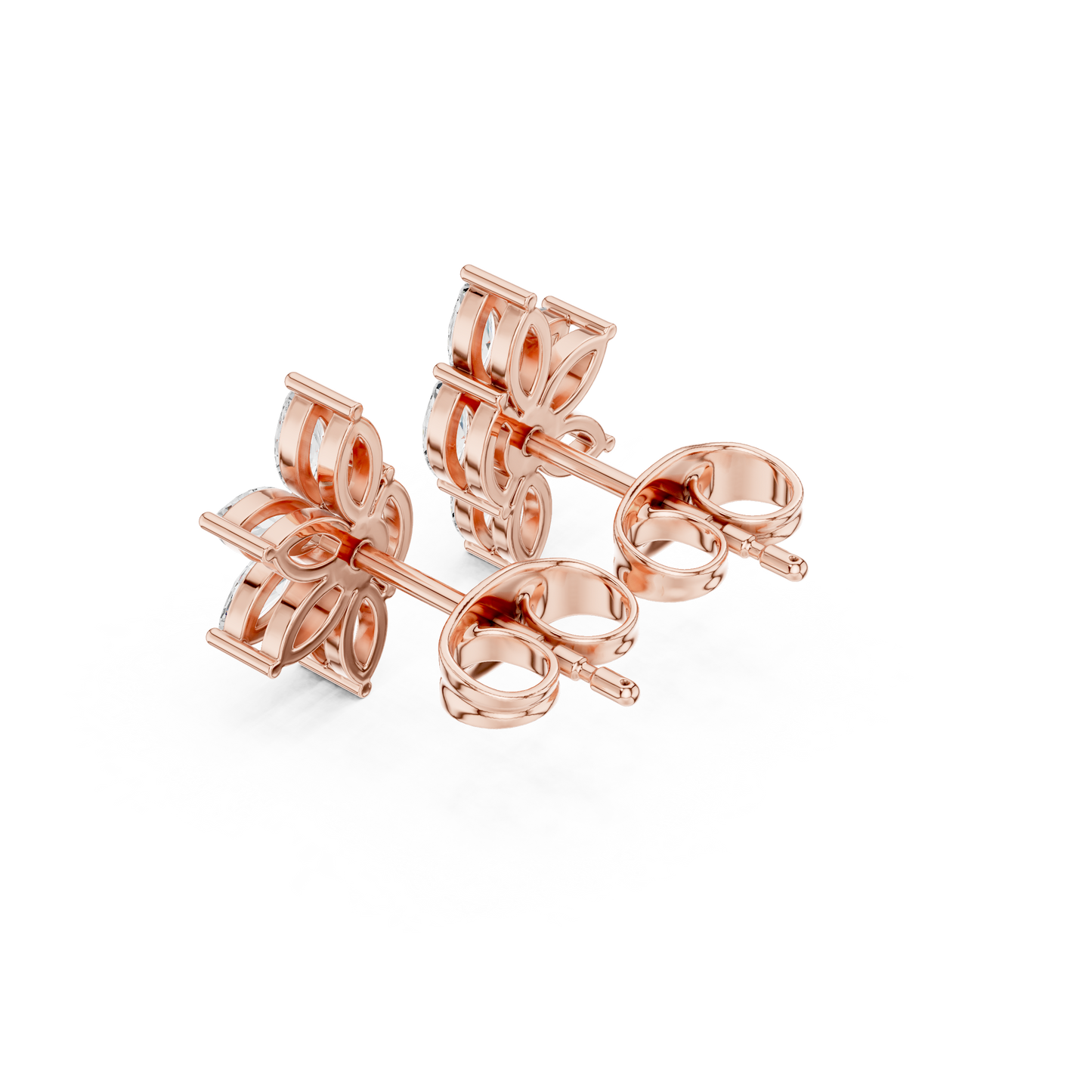 Four Petals Super Sparkling Lab Diamond Earrings