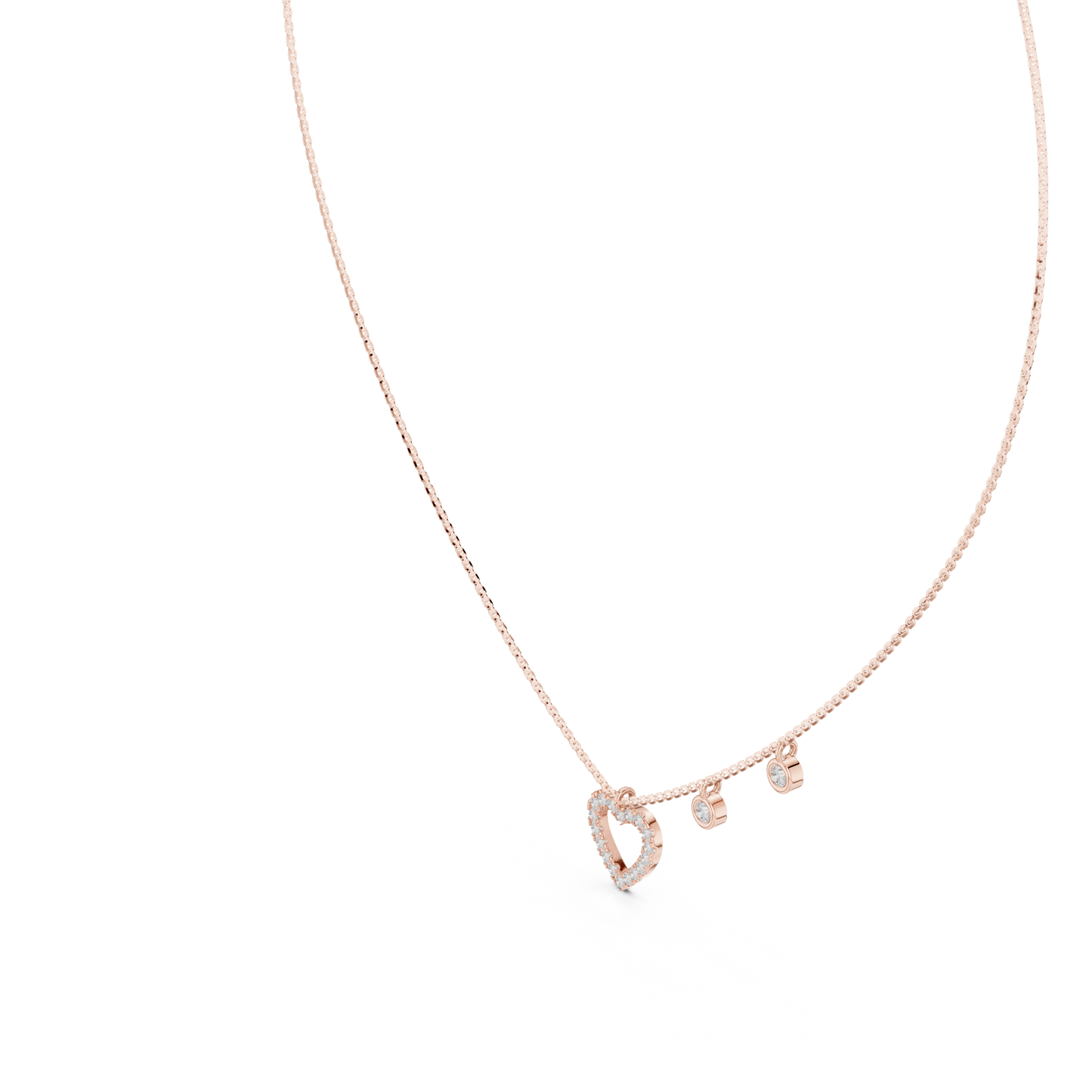 Heart Charm Lab Grown Diamond Necklace for Women | Love Pendant for Anniversary & Gift