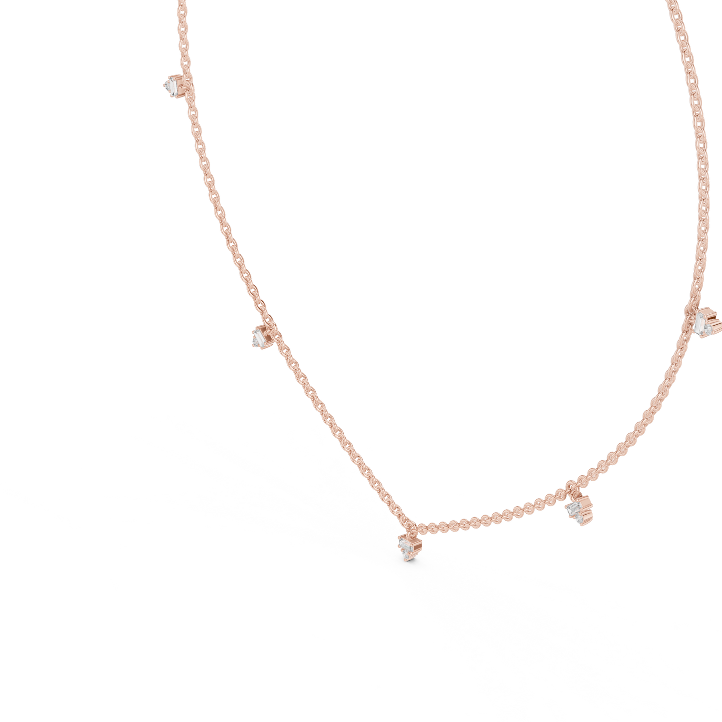 Dainty Lab Diamond Line Necklace Charms For Girls