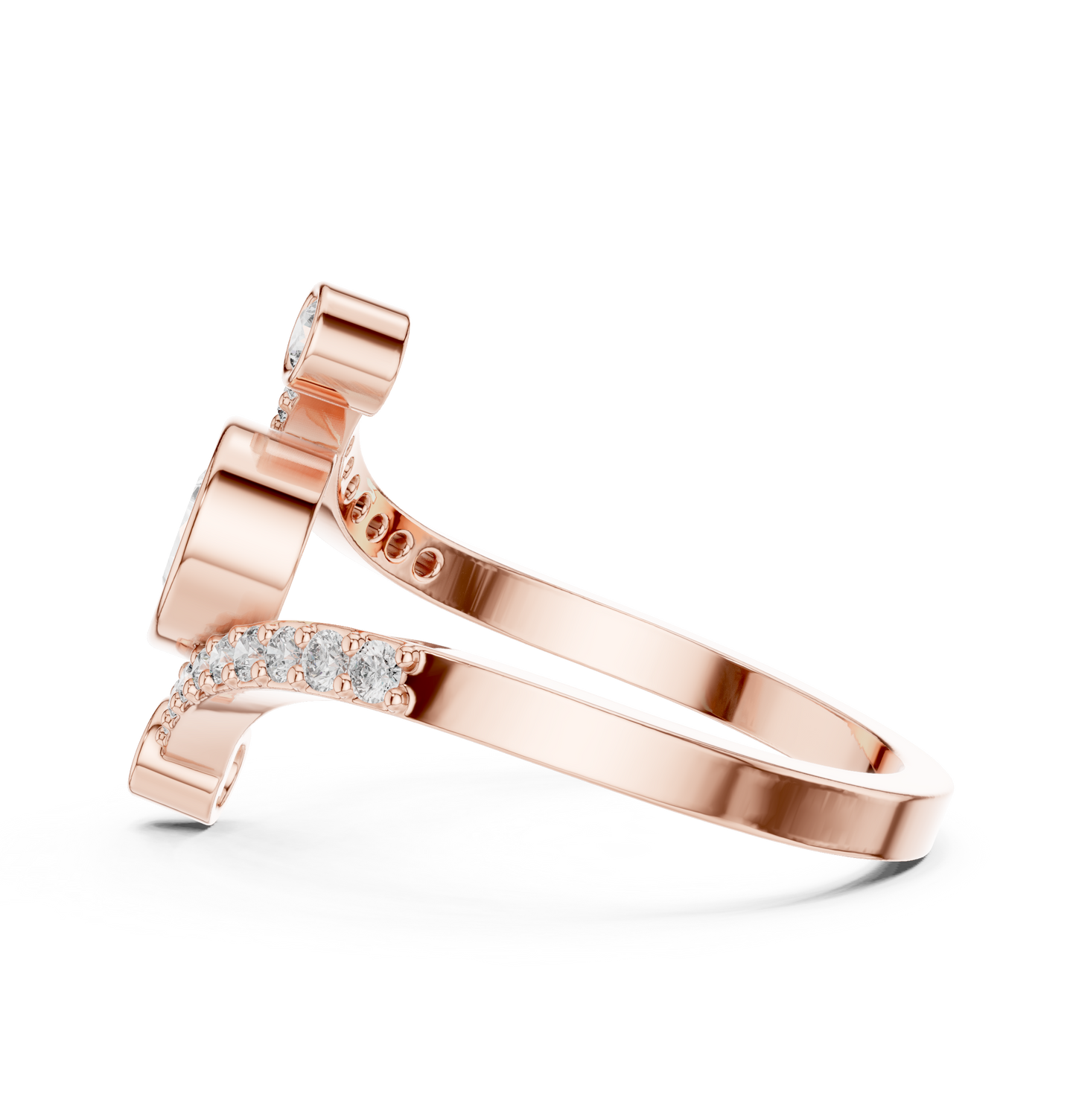 Beautiful Bright Pear Wrap Lab Diamond Ring