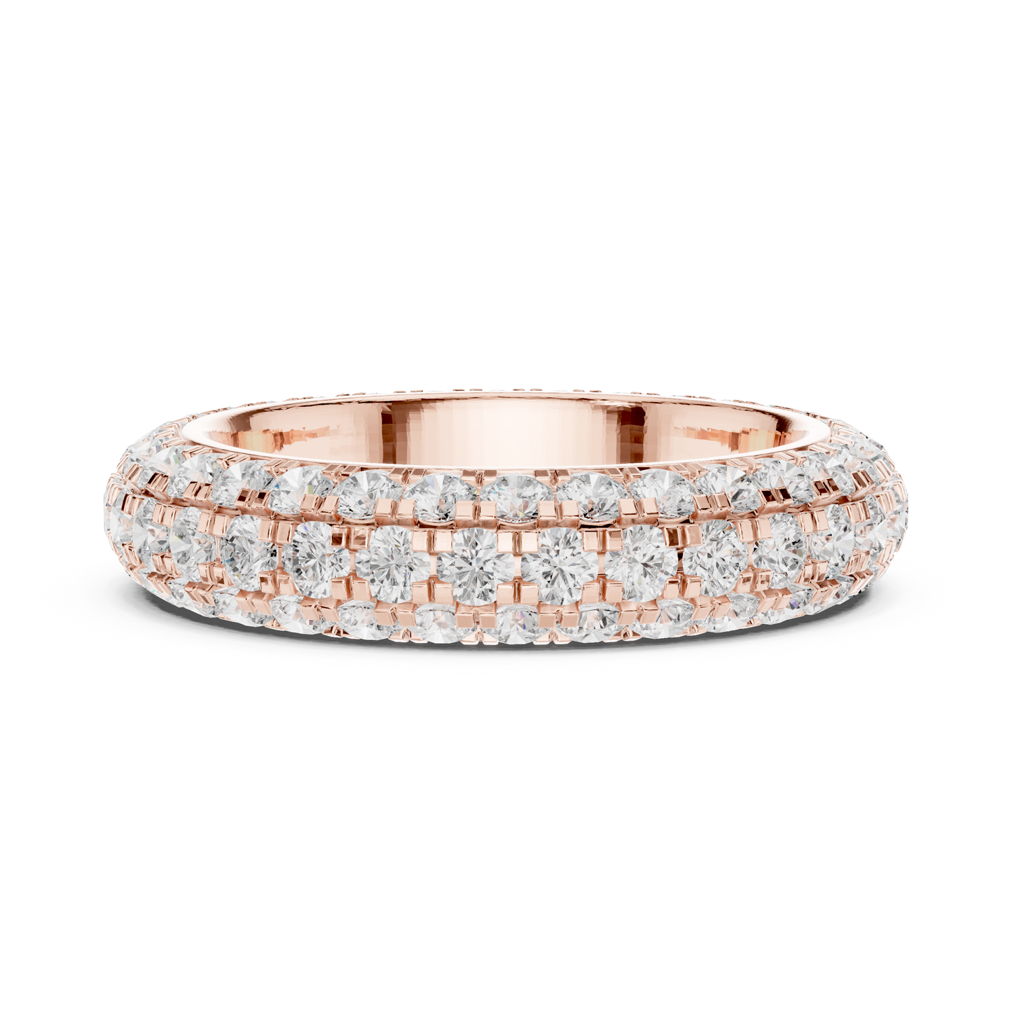 Elegant 3-Line Eternity Lab Diamond Ring
