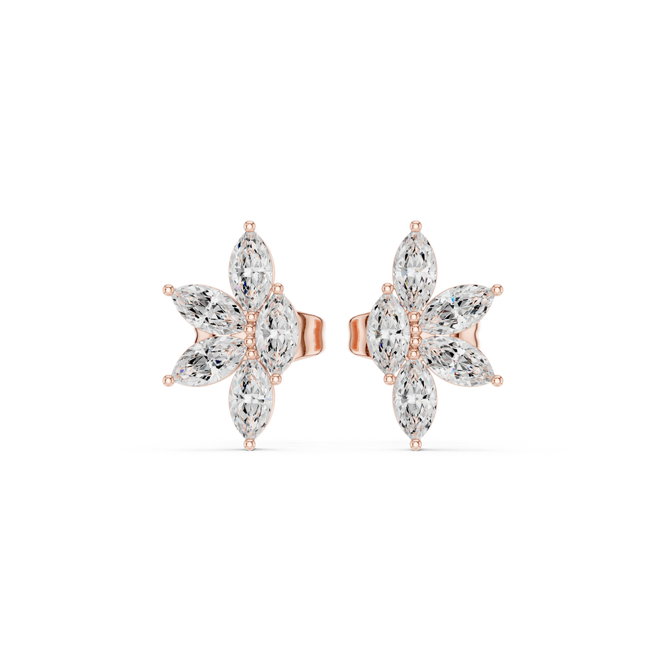 Four Petals Super Sparkling Lab Diamond Earrings