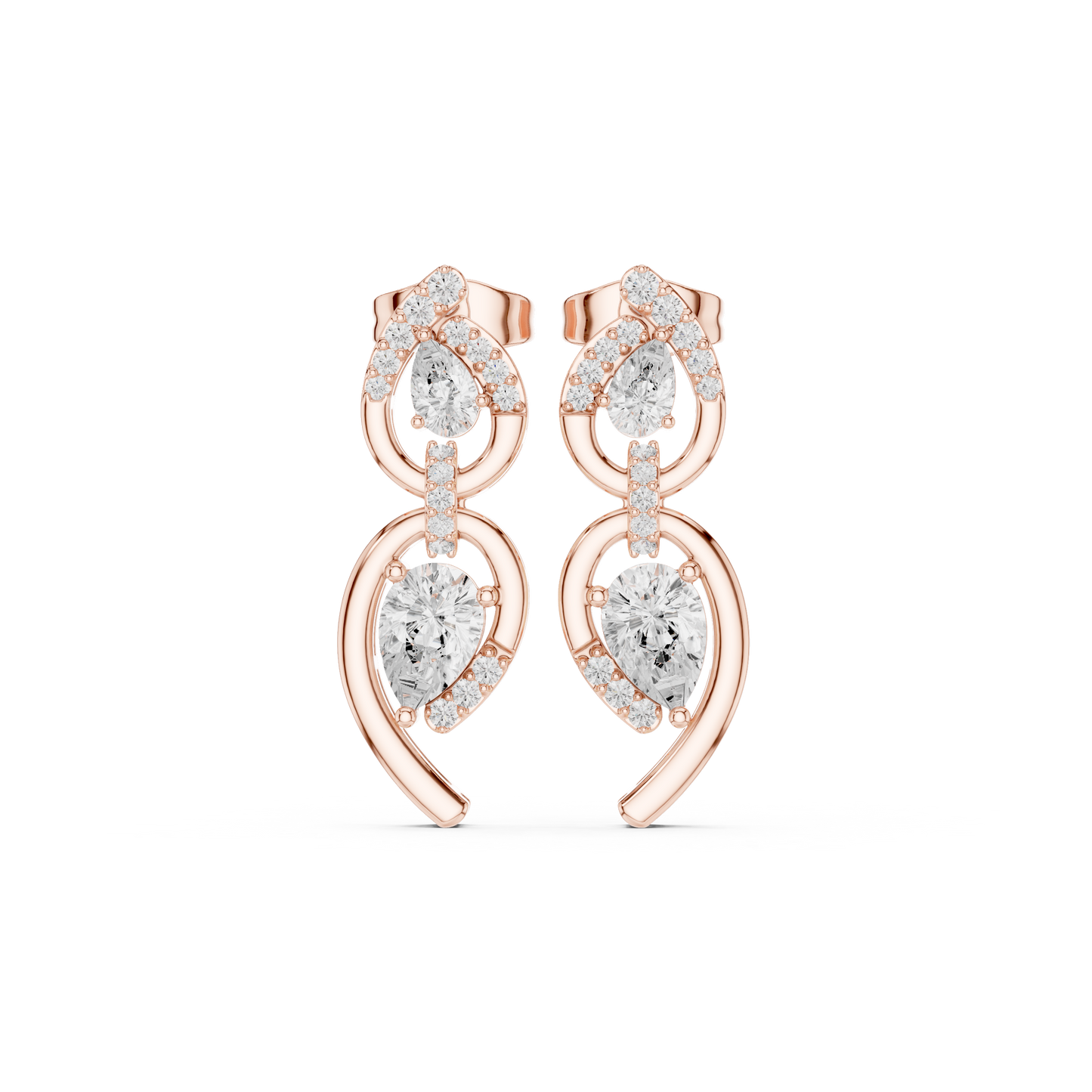 Angelic Beauty Curved Lab Diamond Earrings