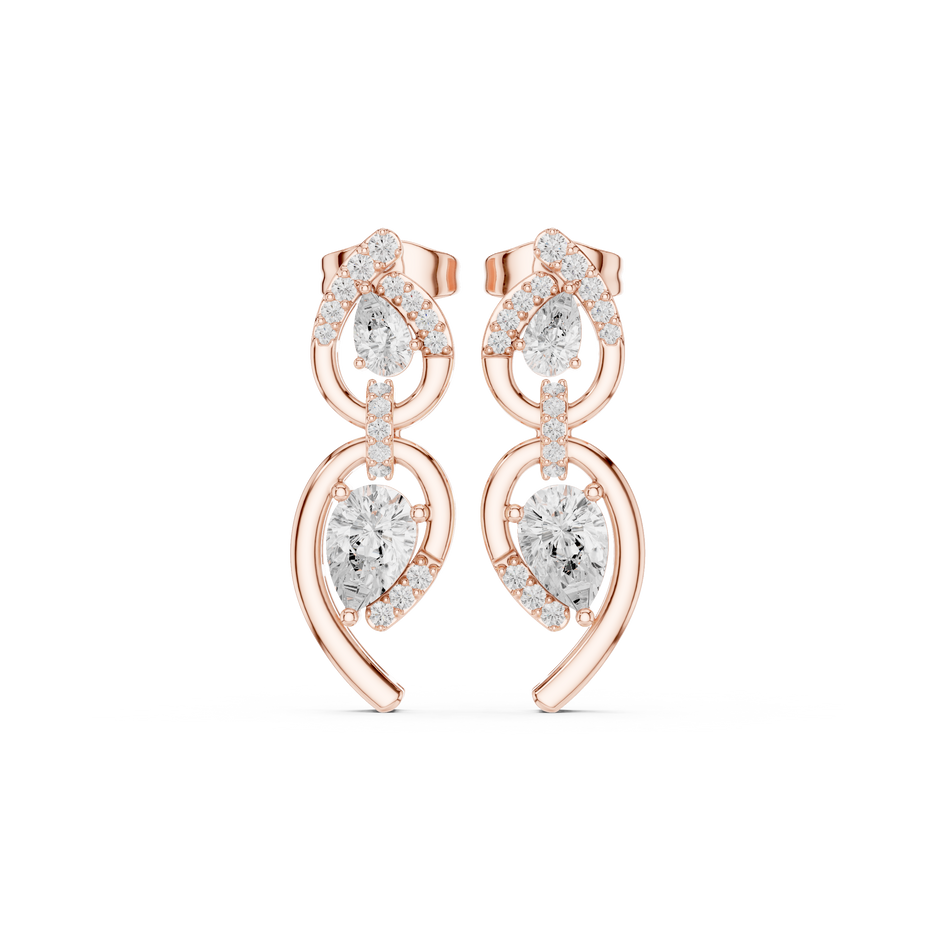 Angelic Beauty Curved Lab Diamond Earrings