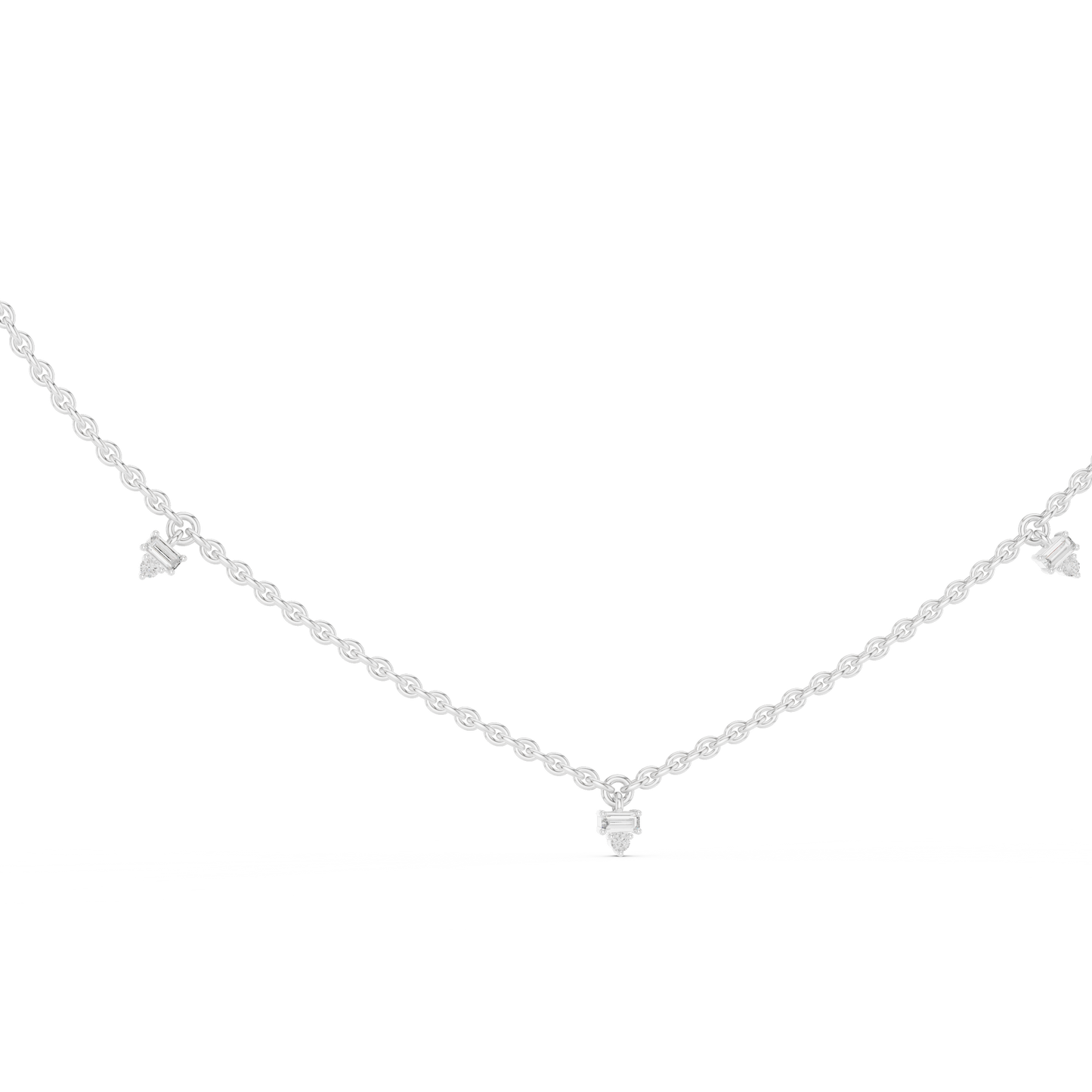 Dainty Lab Diamond Line Necklace Charms For Girls