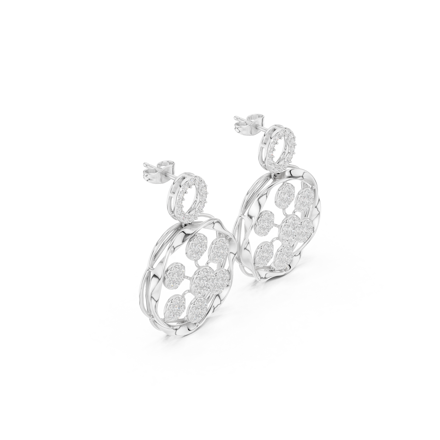 Heritage Bloom Lab Diamond Designer Earrings for Women