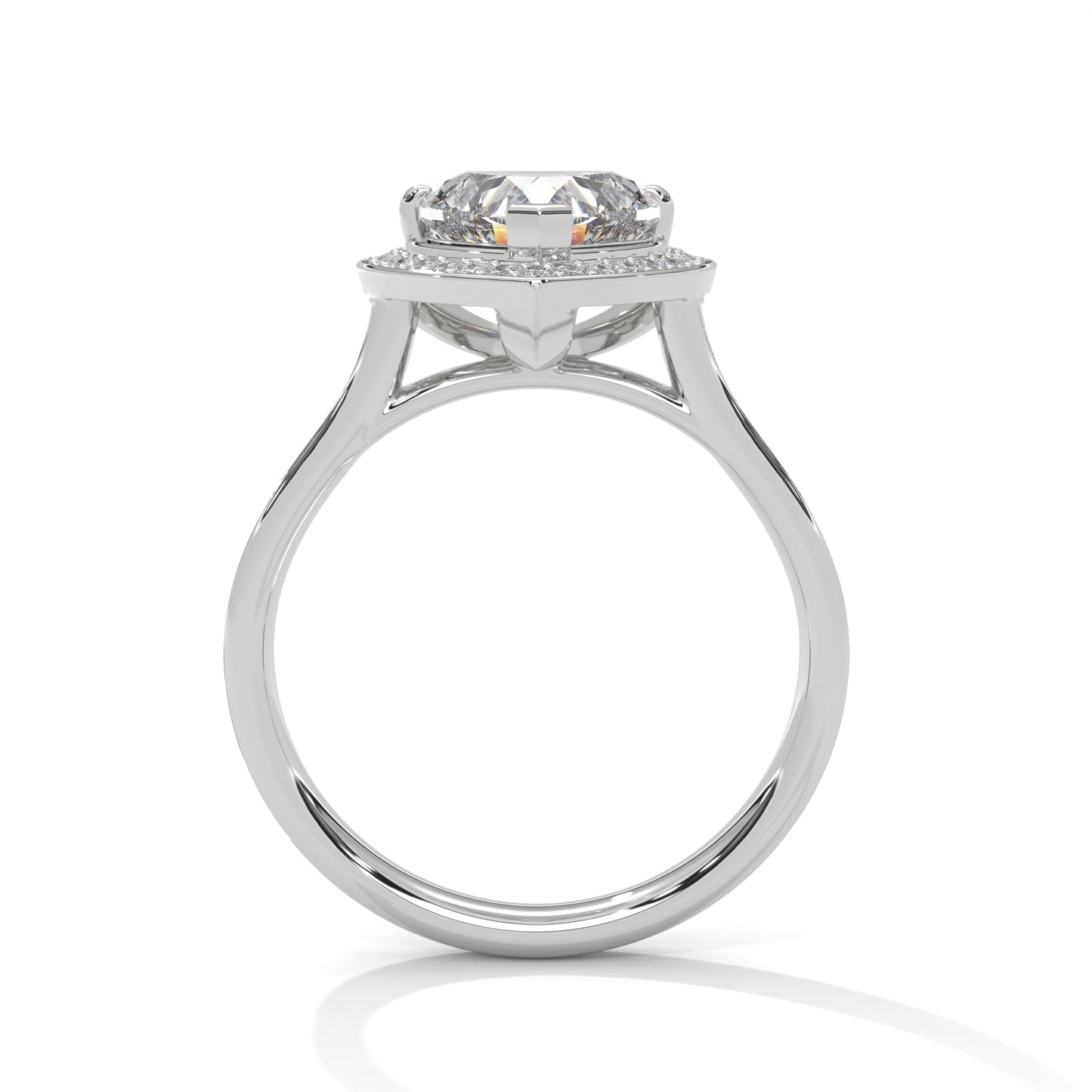 2 Carat Heart Shape Lab Grown Diamond Ring | Solitaire Halo Engagement & Anniversary Ring Gift for Women