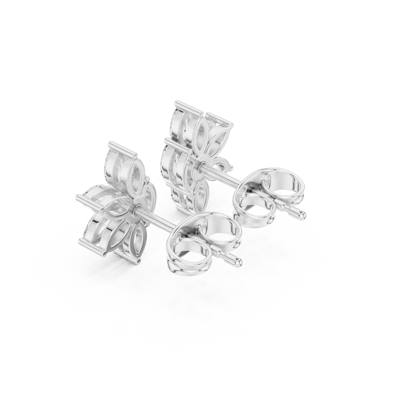 Four Petals Super Sparkling Lab Diamond Earrings